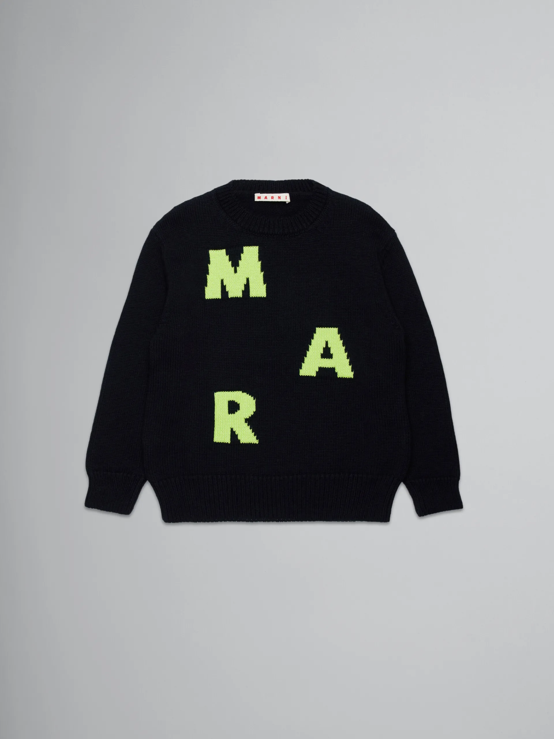 Kids>Marni Wool-blend Pullover With Logo BLACK