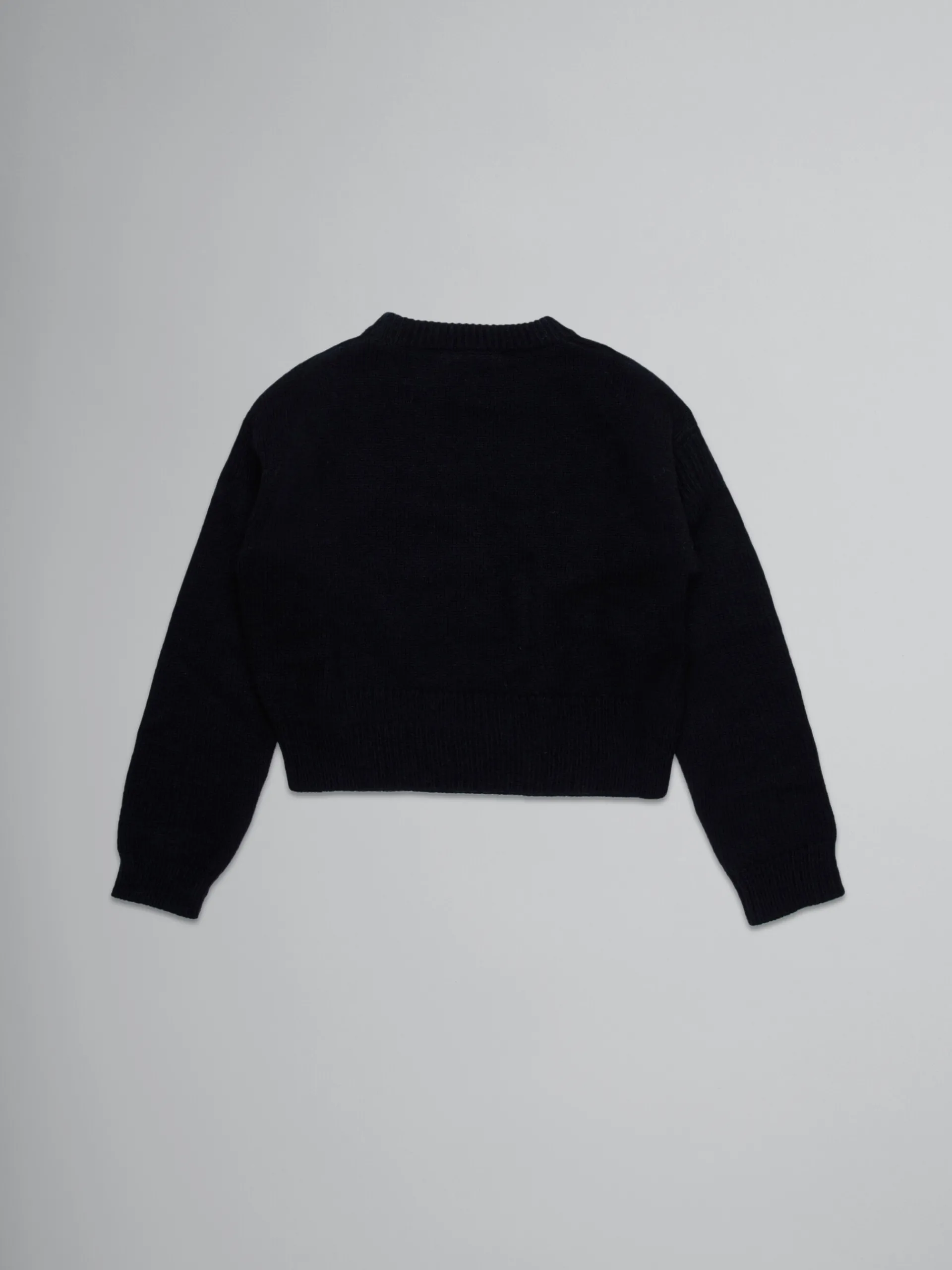 Kids>Marni Wool-blend Pullover With Inlaid Logo BLACK