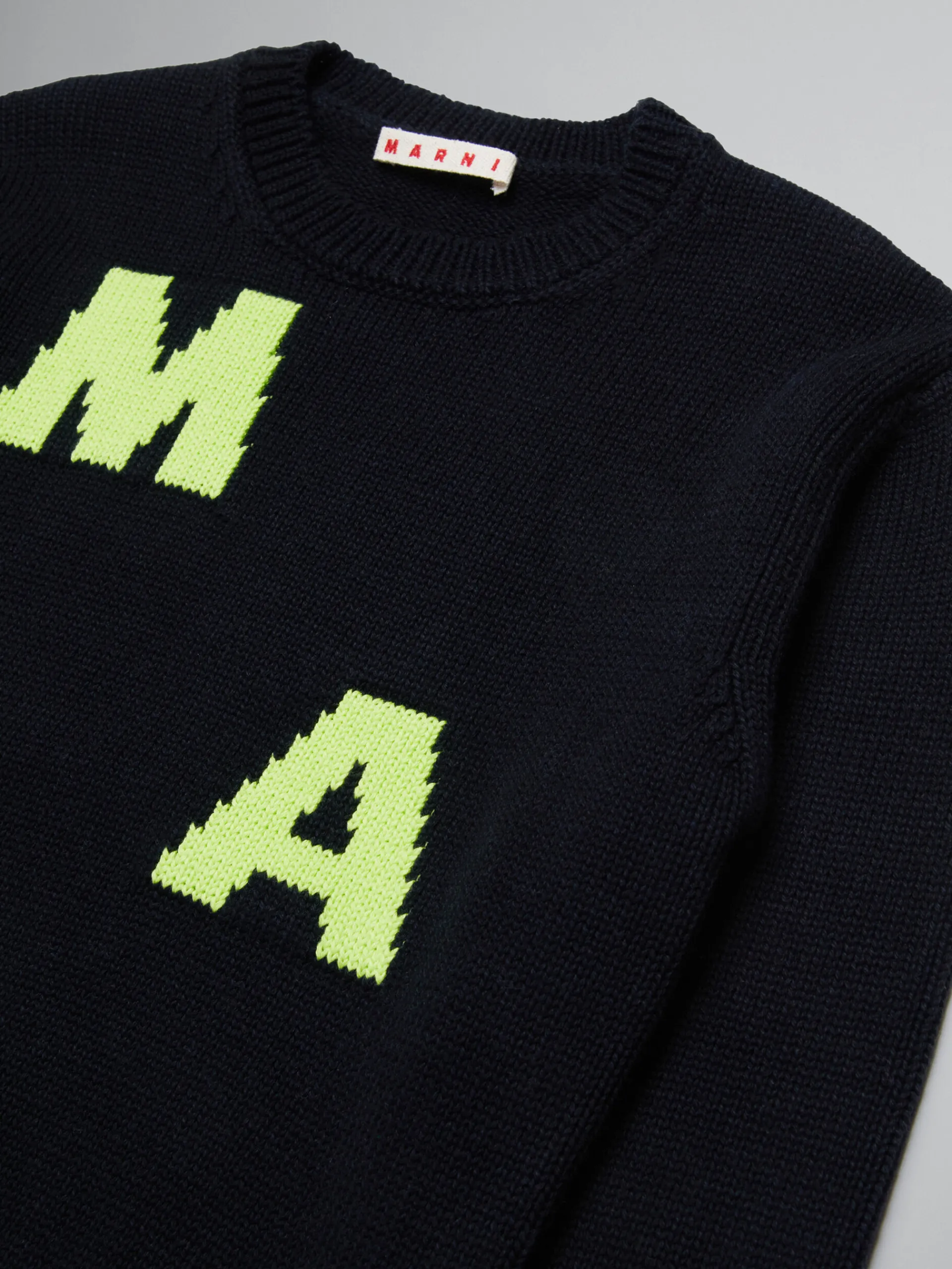 Kids>Marni Wool-blend Pullover With Logo BLACK