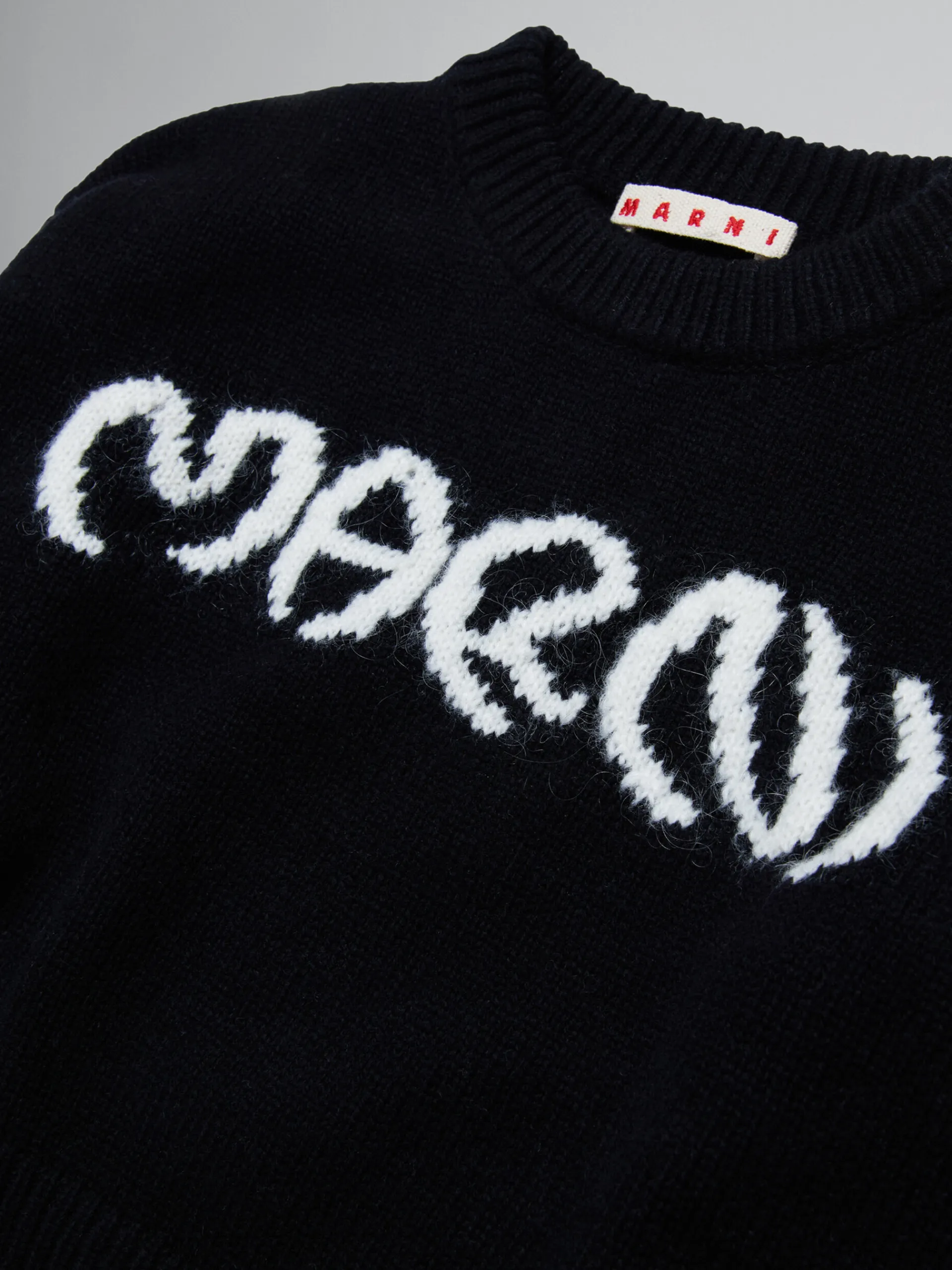 Kids>Marni Wool-blend Pullover With Inlaid Logo BLACK