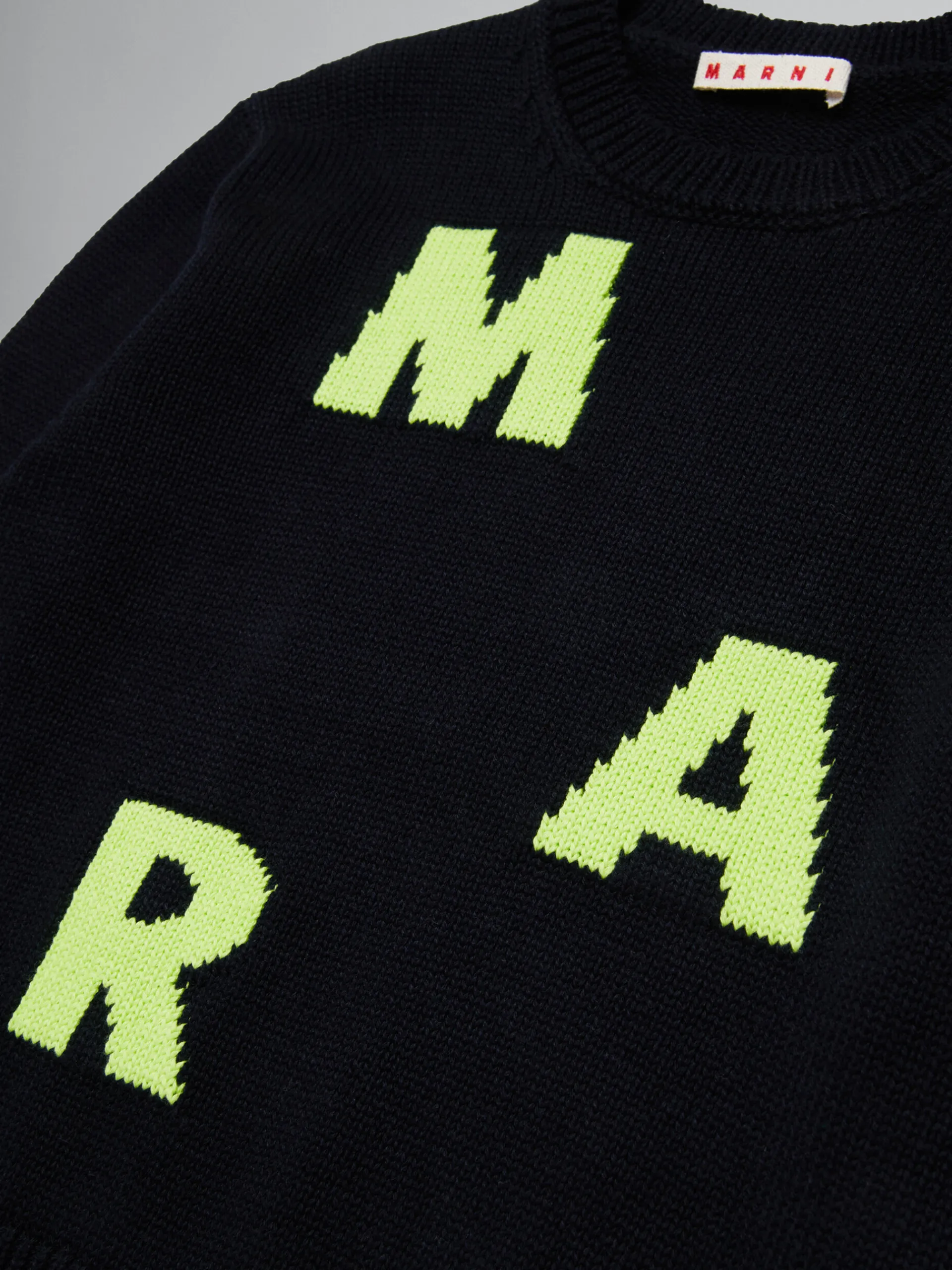 Kids>Marni Wool-blend Pullover With Logo BLACK