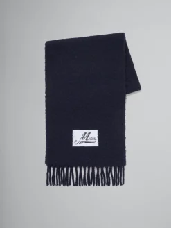 Scarves | Other Accessories>Marni Blue Alpaca Scarf BLUBLACK