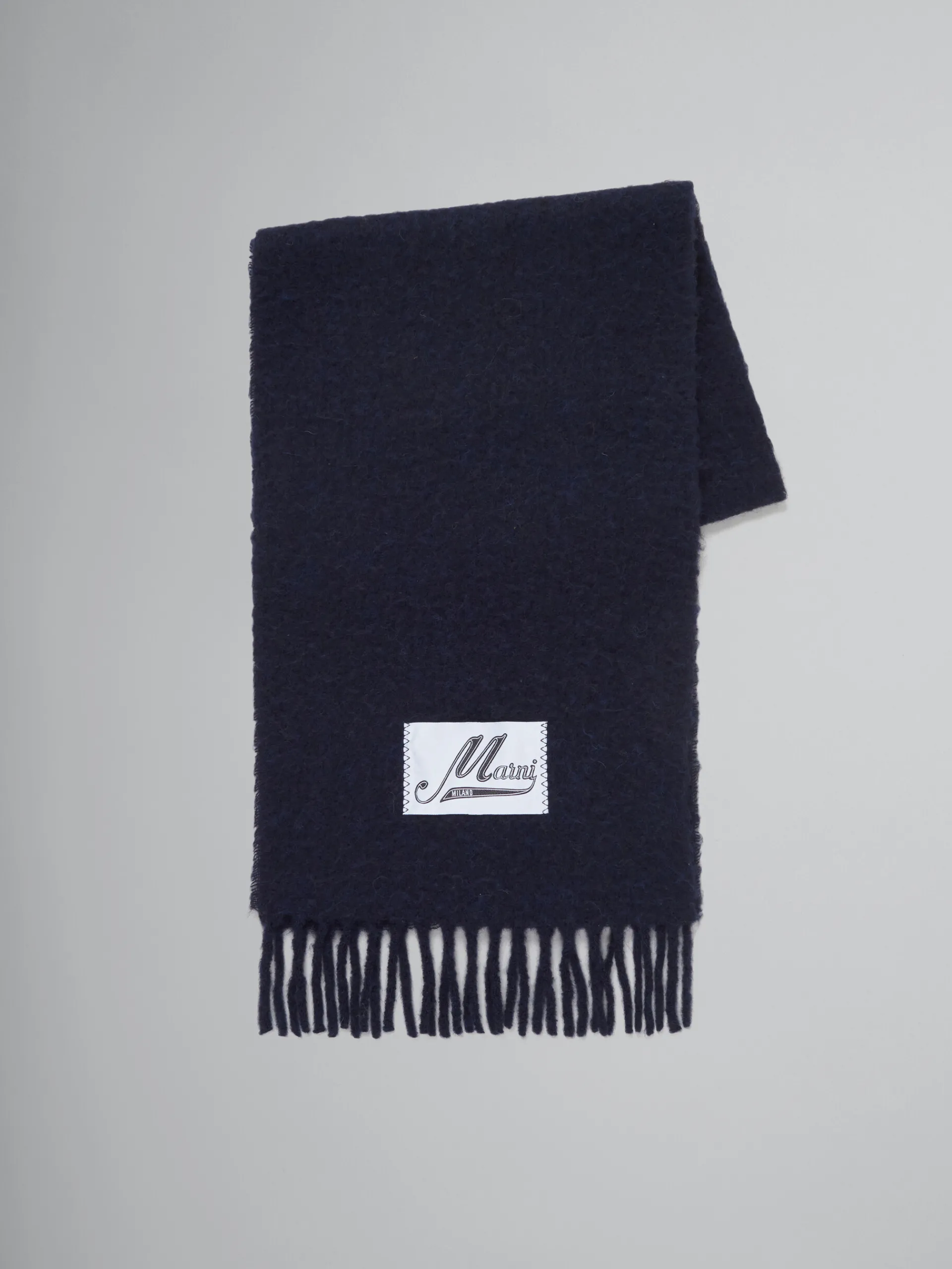 Scarves | Other Accessories>Marni Blue Alpaca Scarf BLUBLACK
