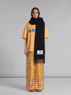 Scarves | Other Accessories>Marni Blue Alpaca Scarf BLUBLACK