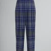 Matching Sets | Pants>Marni Blue Checked Wool Pleated Trousers MAZARINEBLUE