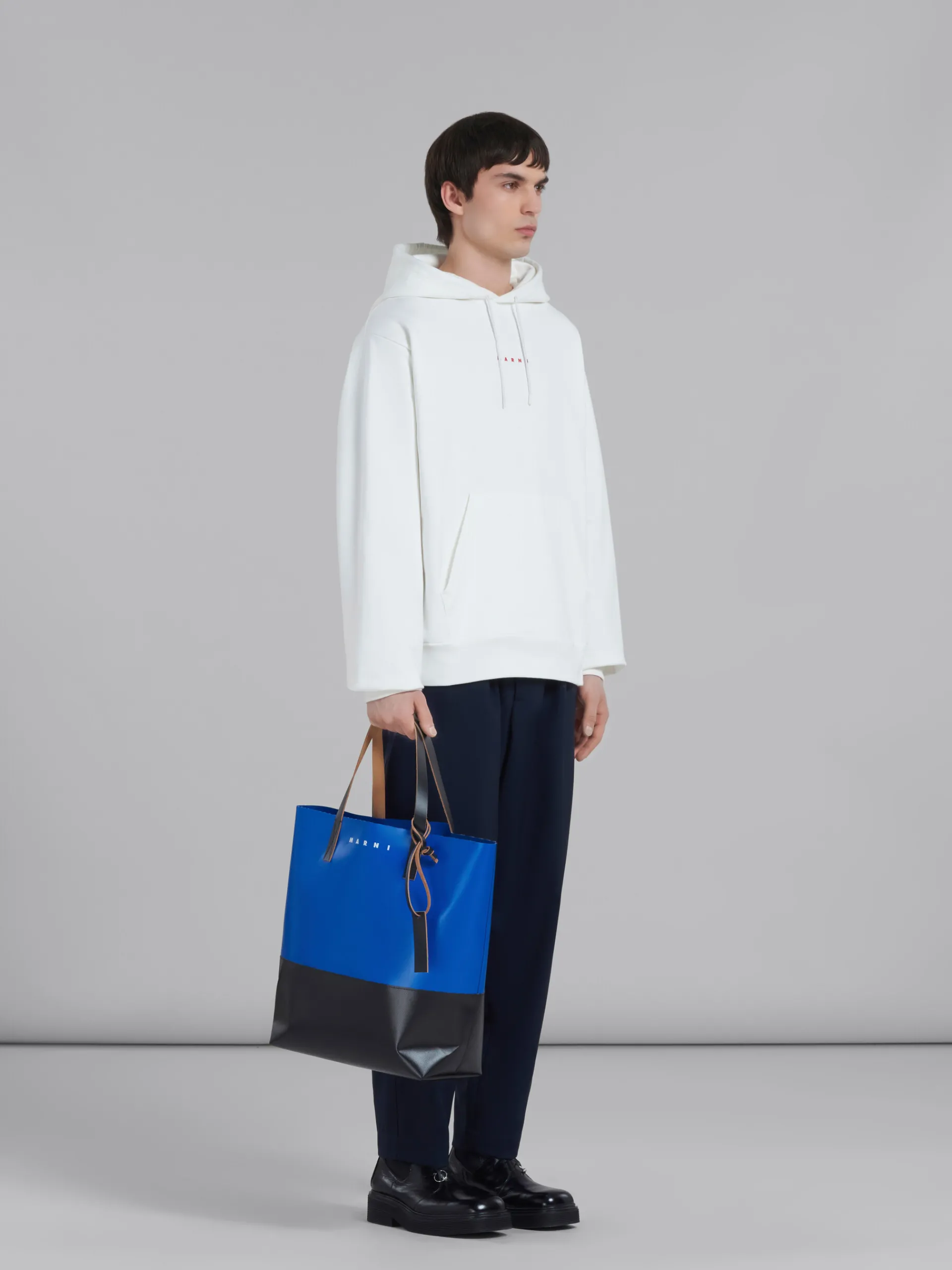 Pants>Marni Blue Cropped Trousers In Tropical Wool BLUBLACK