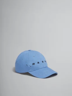 Hats>Marni Blue Denim Cap With Mending AZURE