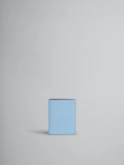 Wallets & Small Leather Goods>Marni Blue Leather Bifold Wallet With Raised Logo LIGHTBLUE