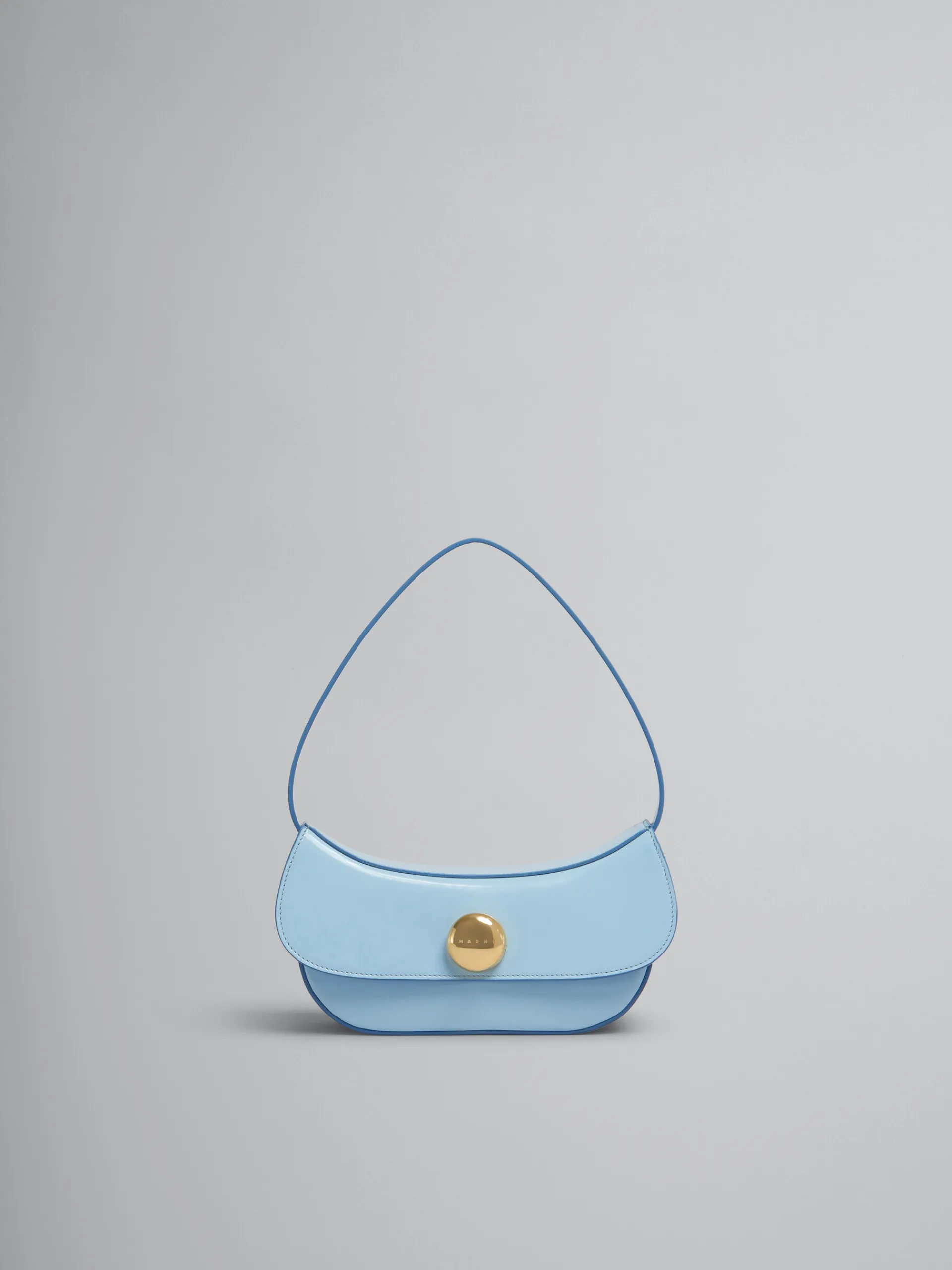 Shoulder Bags>Marni Blue Leather Butterfly Small Hobo Bag LIGHTBLUE