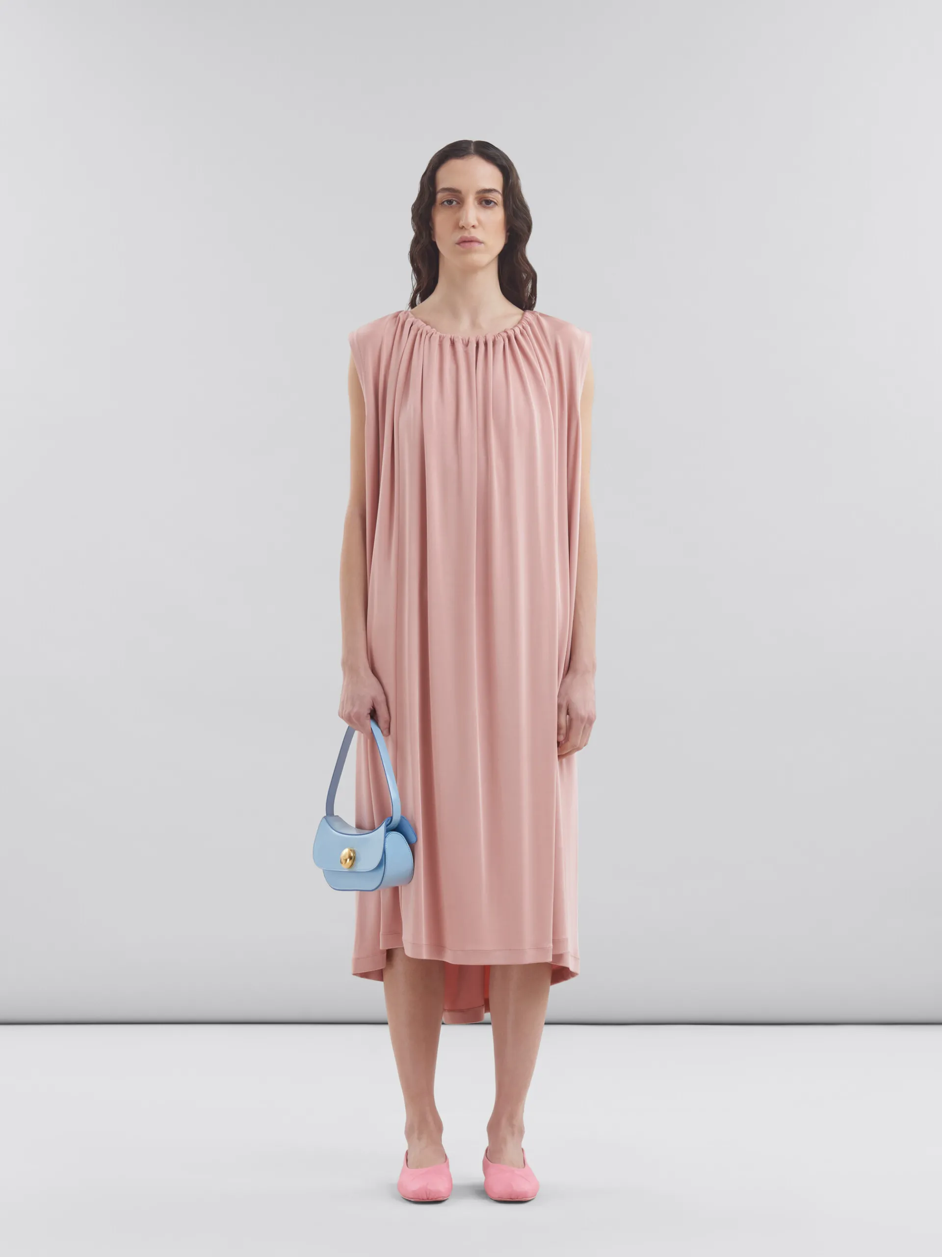 Shoulder Bags>Marni Blue Leather Butterfly Small Hobo Bag LIGHTBLUE