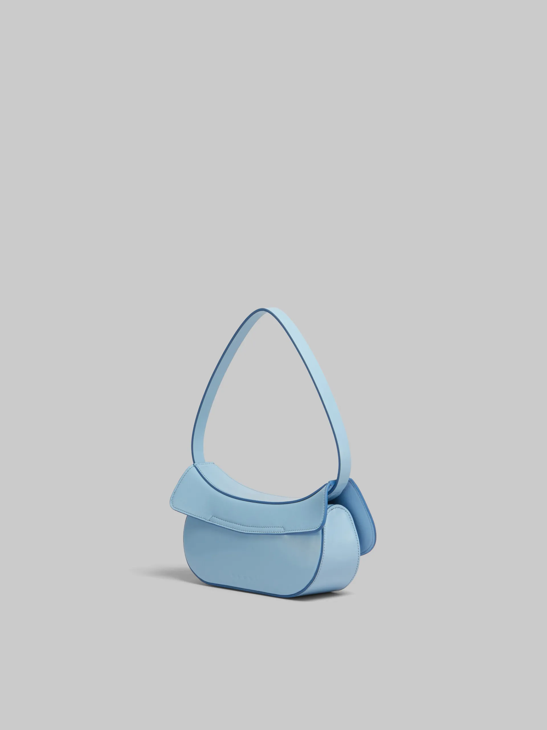 Shoulder Bags>Marni Blue Leather Butterfly Small Hobo Bag LIGHTBLUE