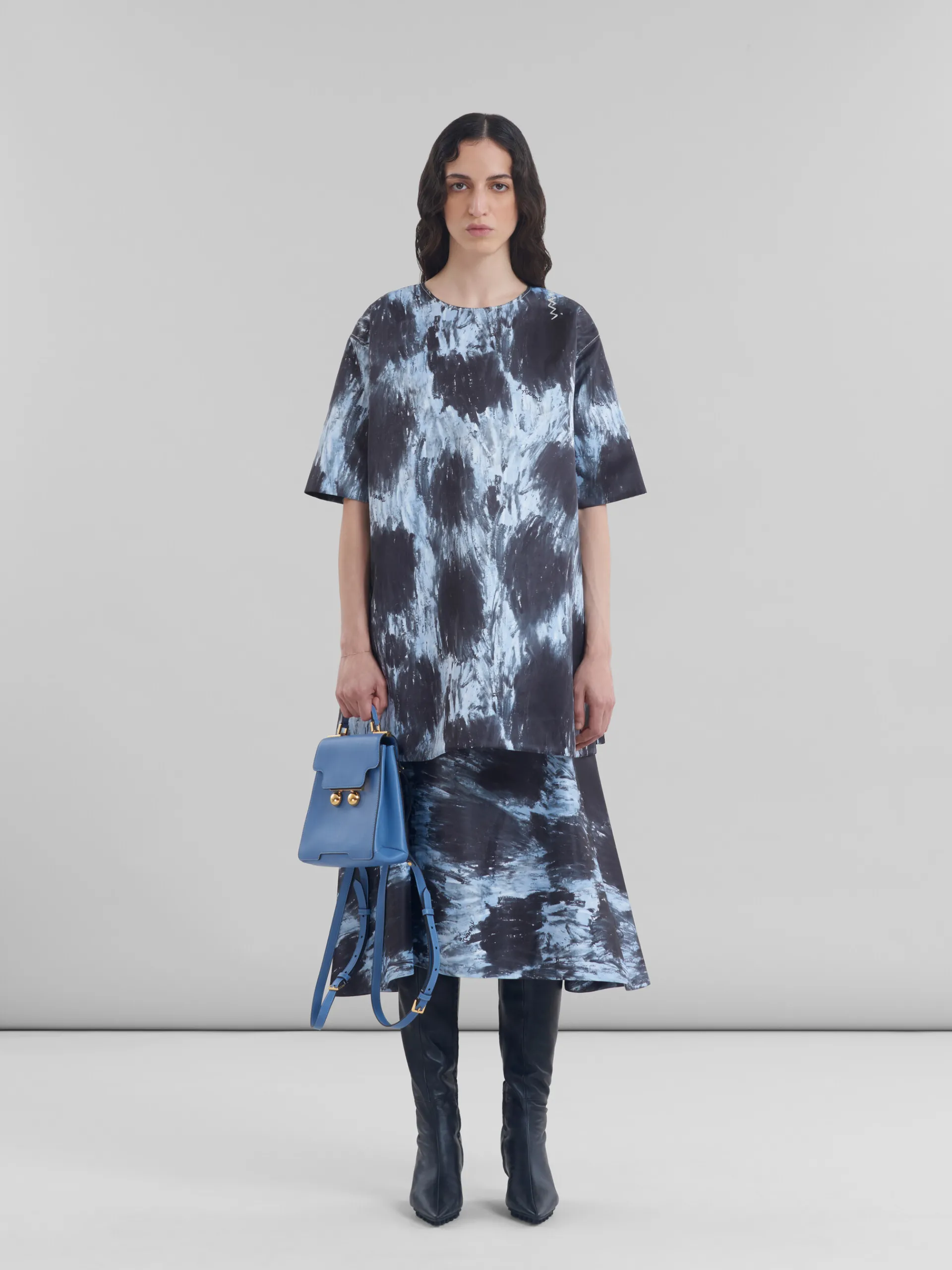 Trunkaroo Bag>Marni Blue Leather Trunkaroo Backpack OPAL