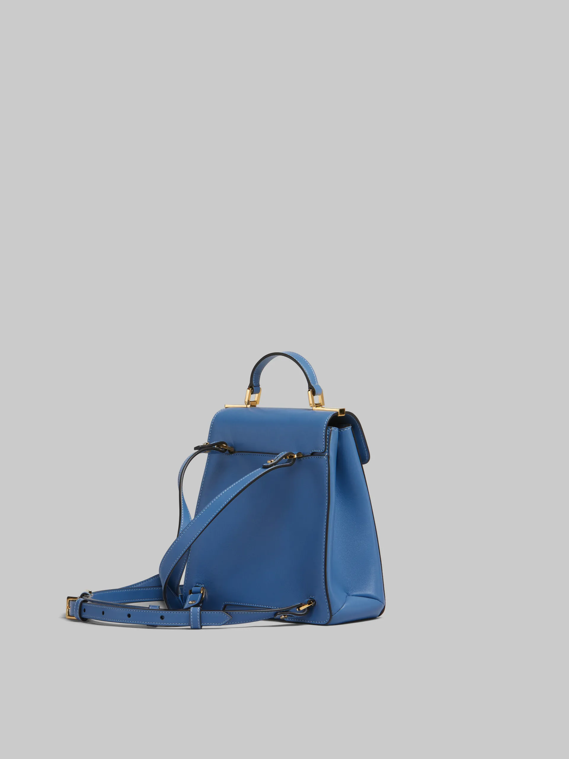 Trunkaroo Bag>Marni Blue Leather Trunkaroo Backpack OPAL