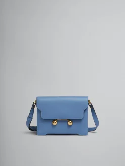 Trunkaroo Bag | Shoulder Bags>Marni Blue Leather Trunkaroo Medium Shoulder Bag OPAL