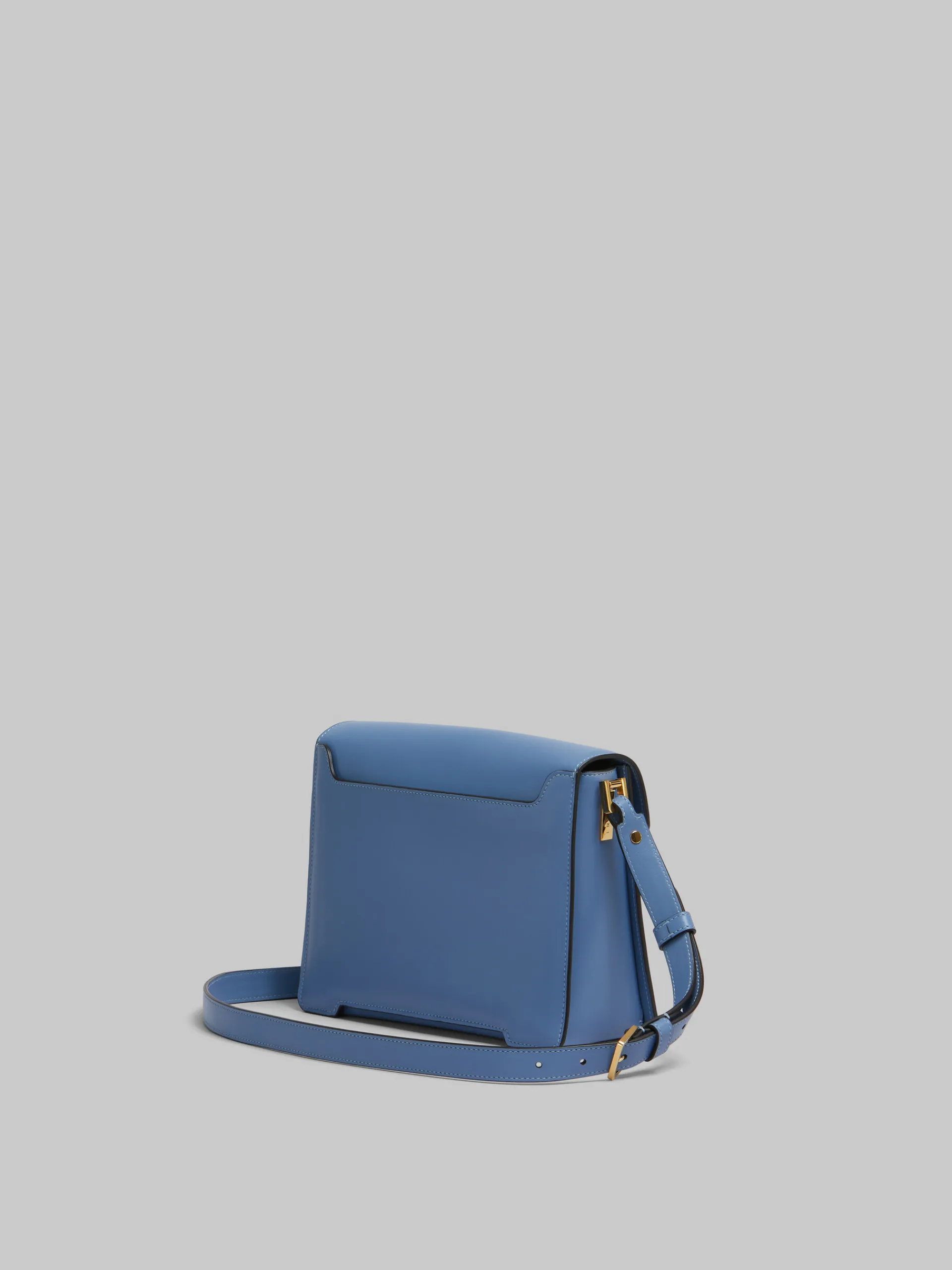 Trunkaroo Bag | Shoulder Bags>Marni Blue Leather Trunkaroo Medium Shoulder Bag OPAL