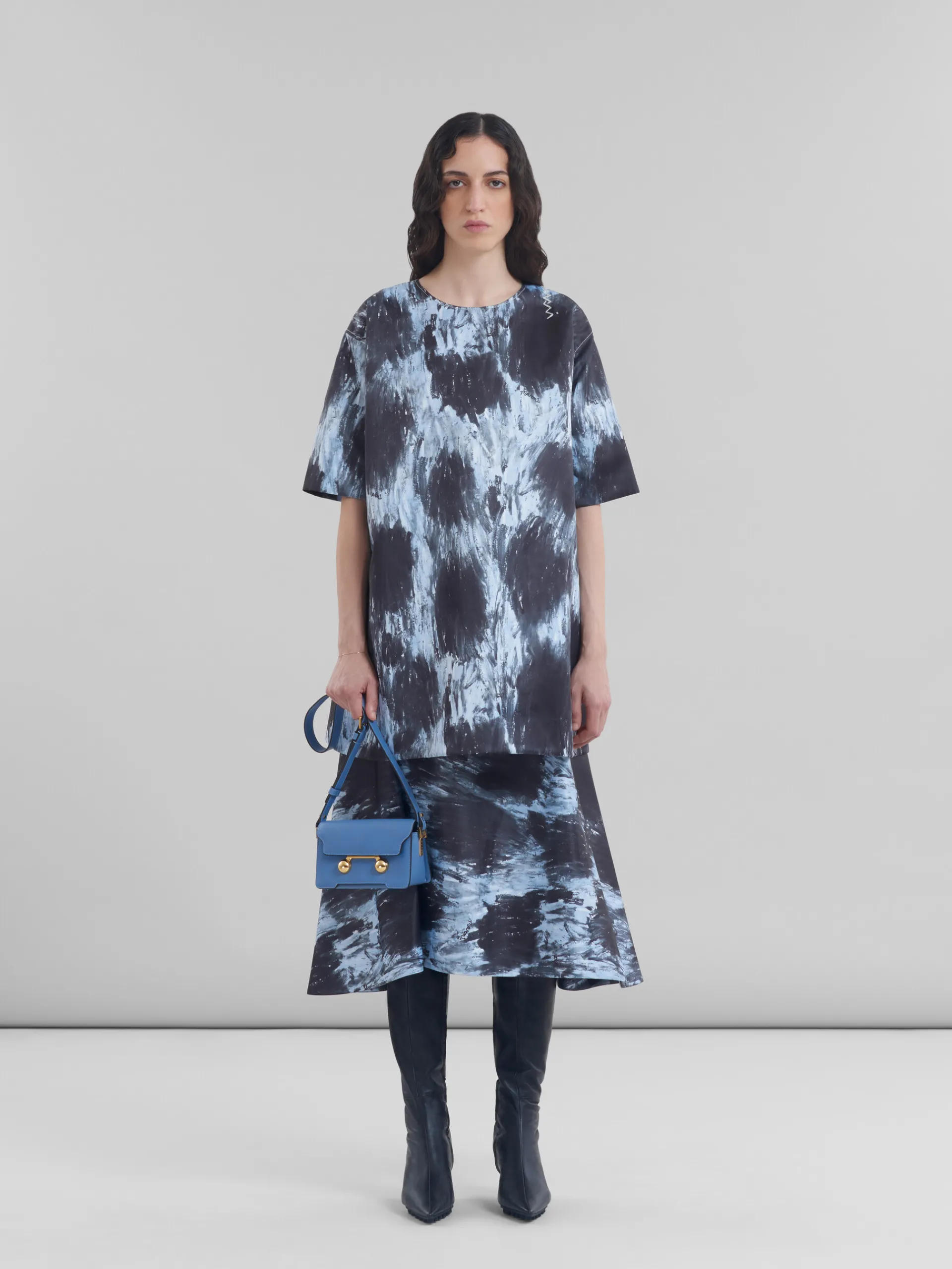 Shoulder Bags | Trunkaroo Bag>Marni Blue Leather Trunkaroo Mini Shoulder Bag OPAL