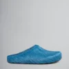 Fussbett Sabot>Marni Blue Long Hair Calfskin Fussbett Sabot MINERALBLUE