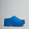 Slides & Sandals>Marni Blue Long-hair Calfskin Chunky Clog Slide MAZARINEBLUE