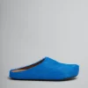 Fussbett Sabot>Marni Blue Long-hair Calfskin Fussbett Sabot MAZARINEBLUE