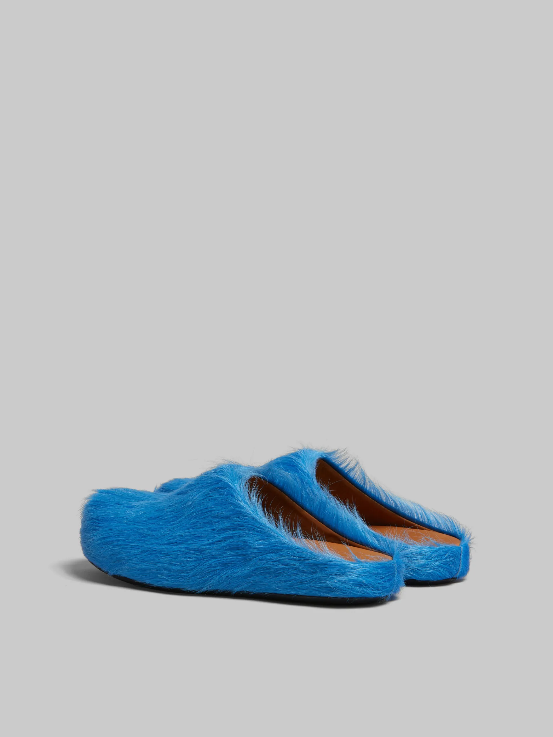 Flats | Fussbett>Marni Blue Long-hair Calfskin Fussbett Sabot ROYAL