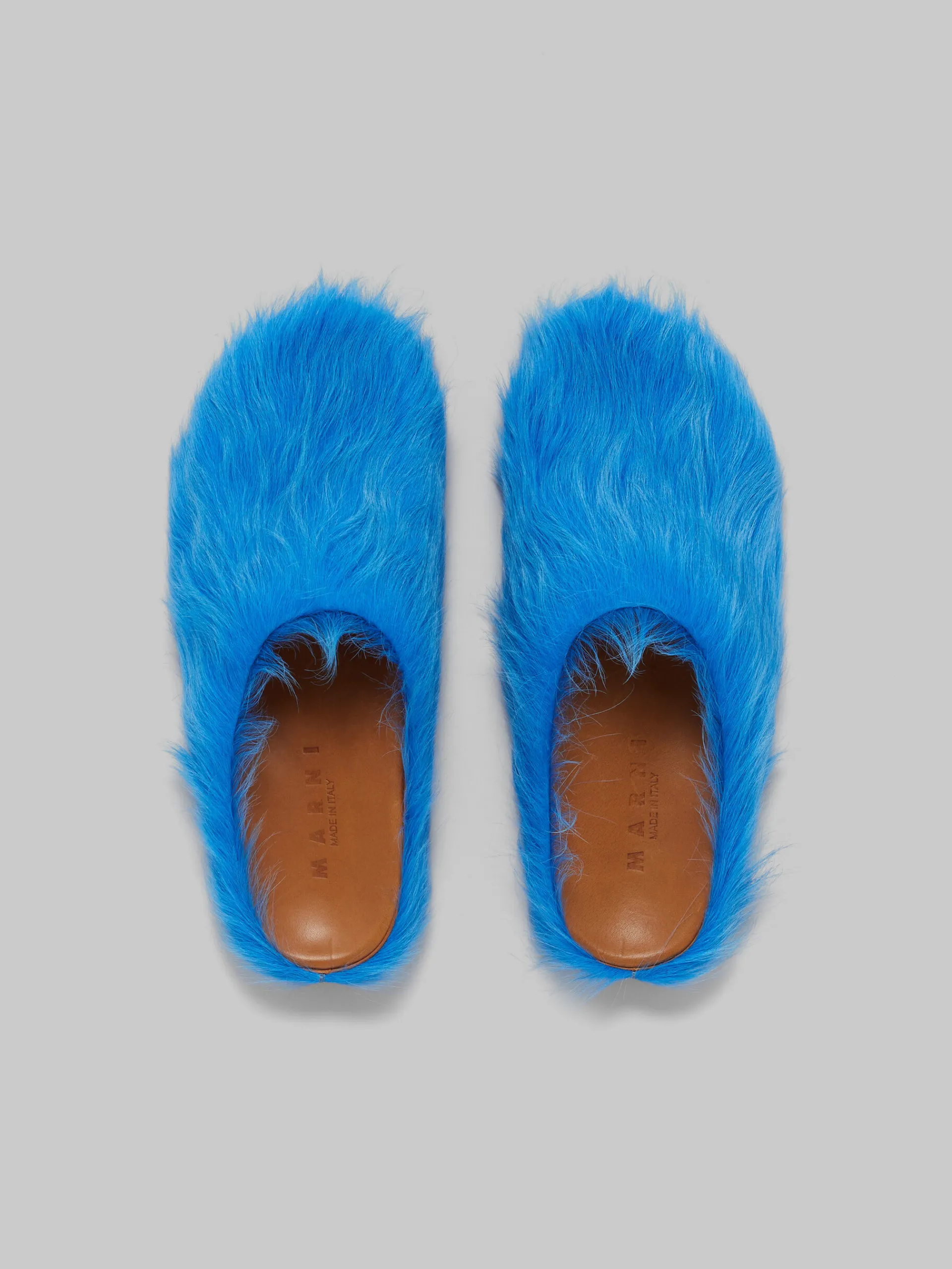 Fussbett Sabot>Marni Blue Long-hair Calfskin Fussbett Sabot ROYAL