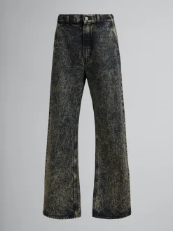 Pants>Marni Blue Marble Denim Straight-leg Jeans NOMAD/BEIGE