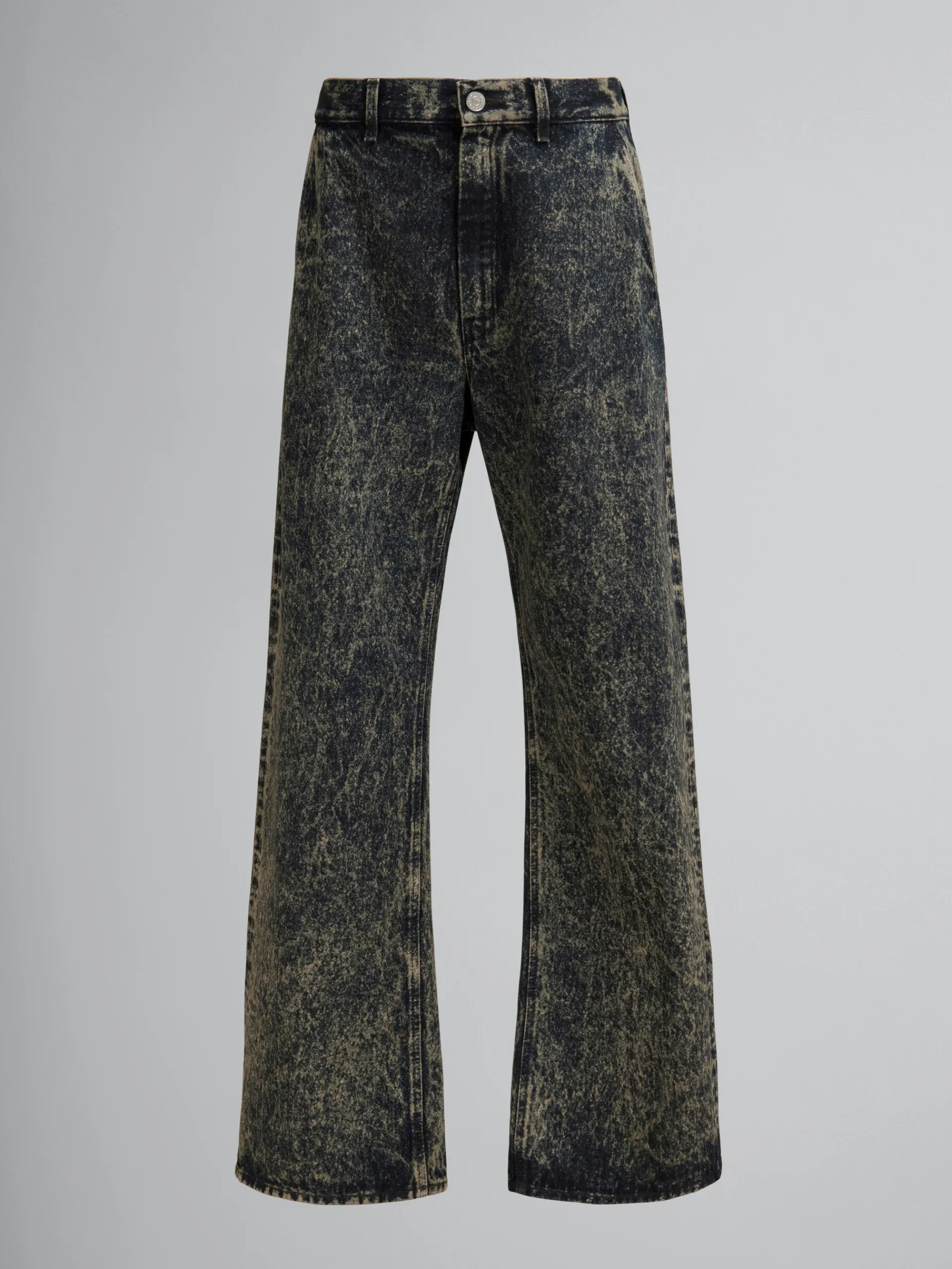 Pants>Marni Blue Marble Denim Straight-leg Jeans NOMAD/BEIGE