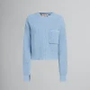 Knitwear>Marni Blue Mouliné Jumper With Mending ILLUSIONBLUE
