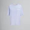 Tops & T-Shirts>Marni Blue Organic Cotton Boxy T-shirt With Padded Logo ILLUSIONBLUE