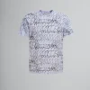 Tops & T-Shirts>Marni Blue Organic Cotton T-shirt With Scribble Motif ILLUSIONBLUE