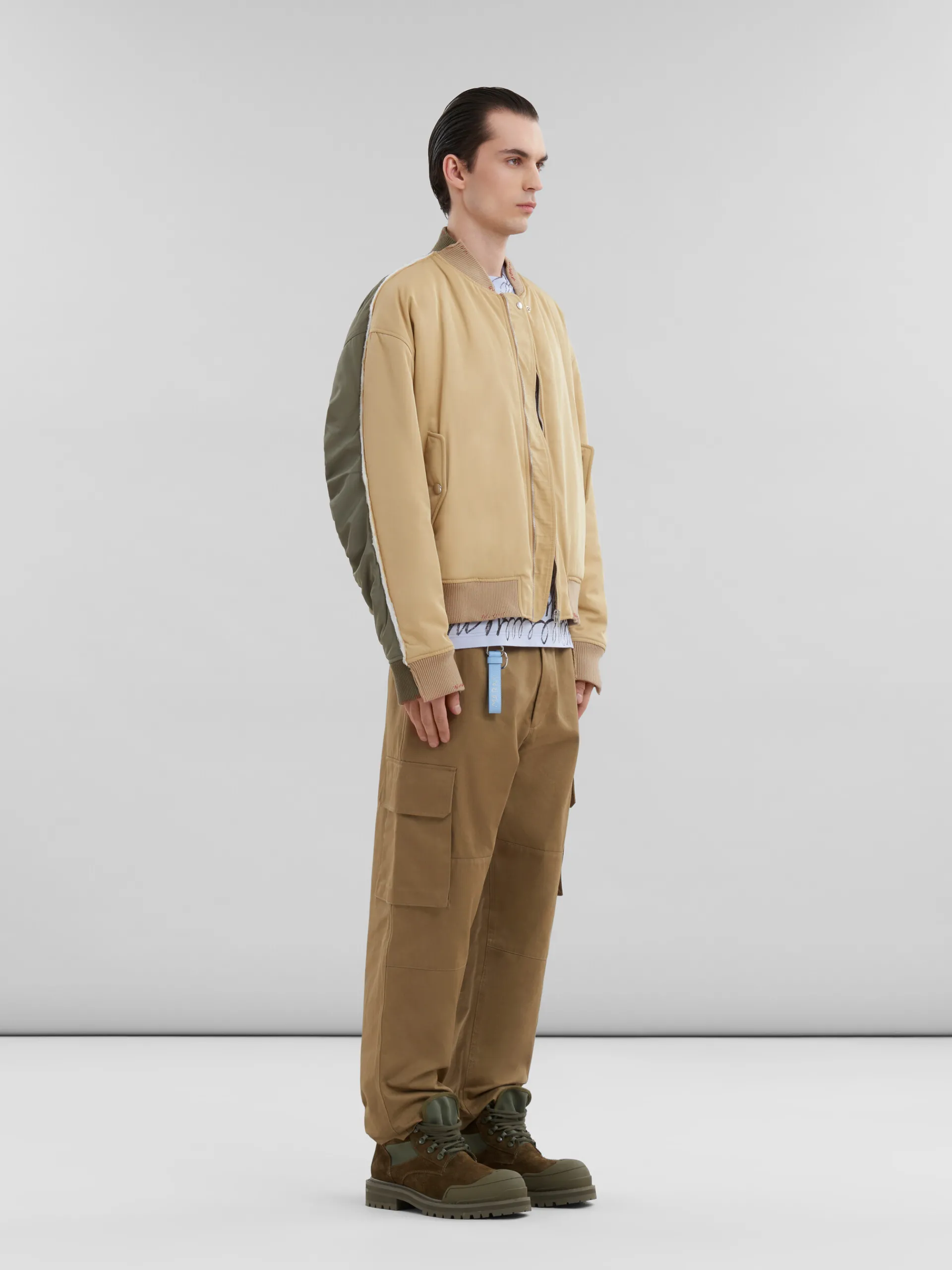 Tops & T-Shirts>Marni Blue Organic Cotton T-shirt With Scribble Motif ILLUSIONBLUE