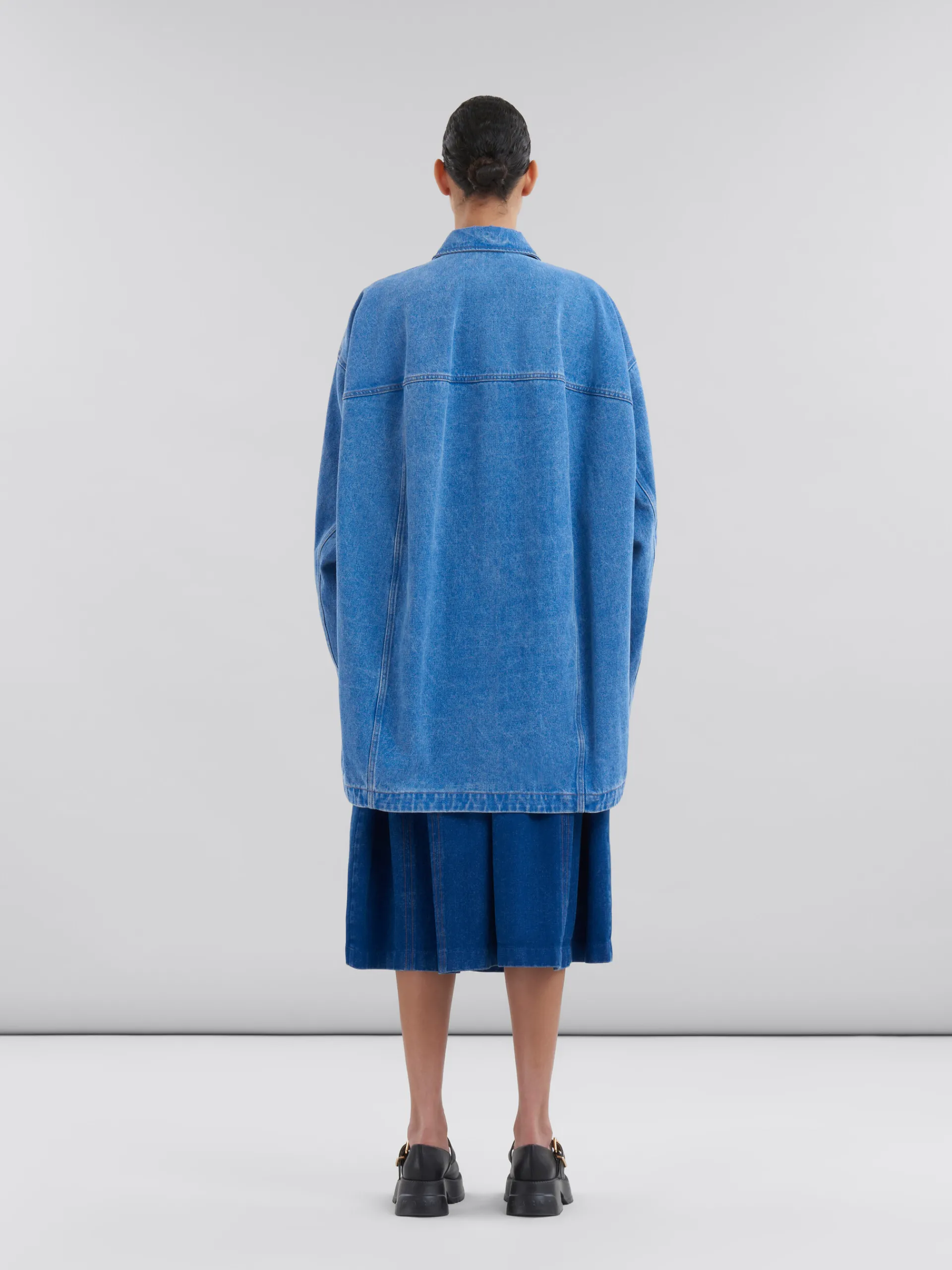 Denim | Coats & Jackets>Marni Blue Organic Denim Jacket With Logo Patch COBALT