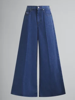 Pants>Marni Blue Organic Denim Wide-leg Jeans OCEAN