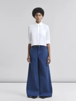 Pants>Marni Blue Organic Denim Wide-leg Jeans OCEAN