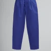 Pants | Matching Sets>Marni Blue Organic Gabardine Trousers With Drawstring Waist MAZARINEBLUE