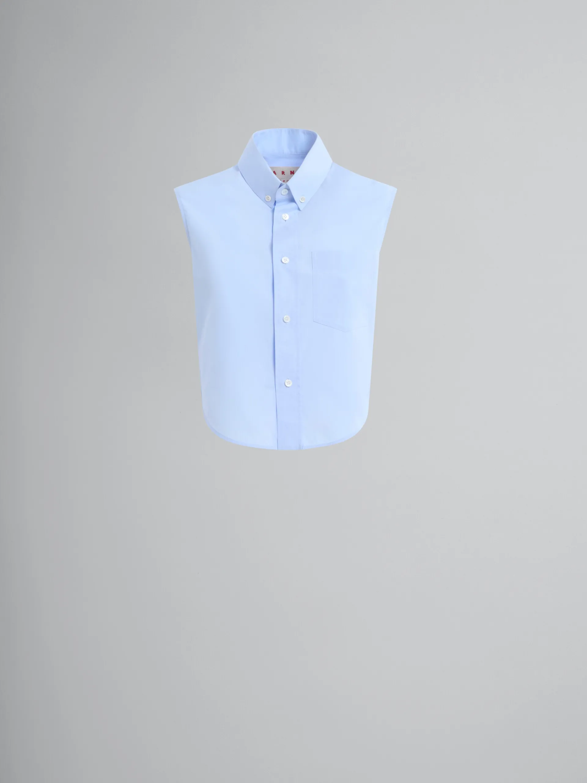 Tops & T-Shirts>Marni Blue Organic Poplin Cropped Shirt LIGHTBLUE