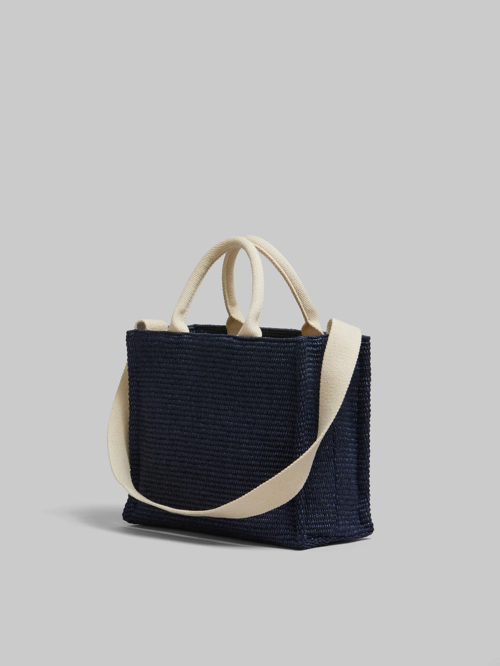 Tote Bags>Marni Blue Raffia-effect Small Tote Bag ULTRAMARINE