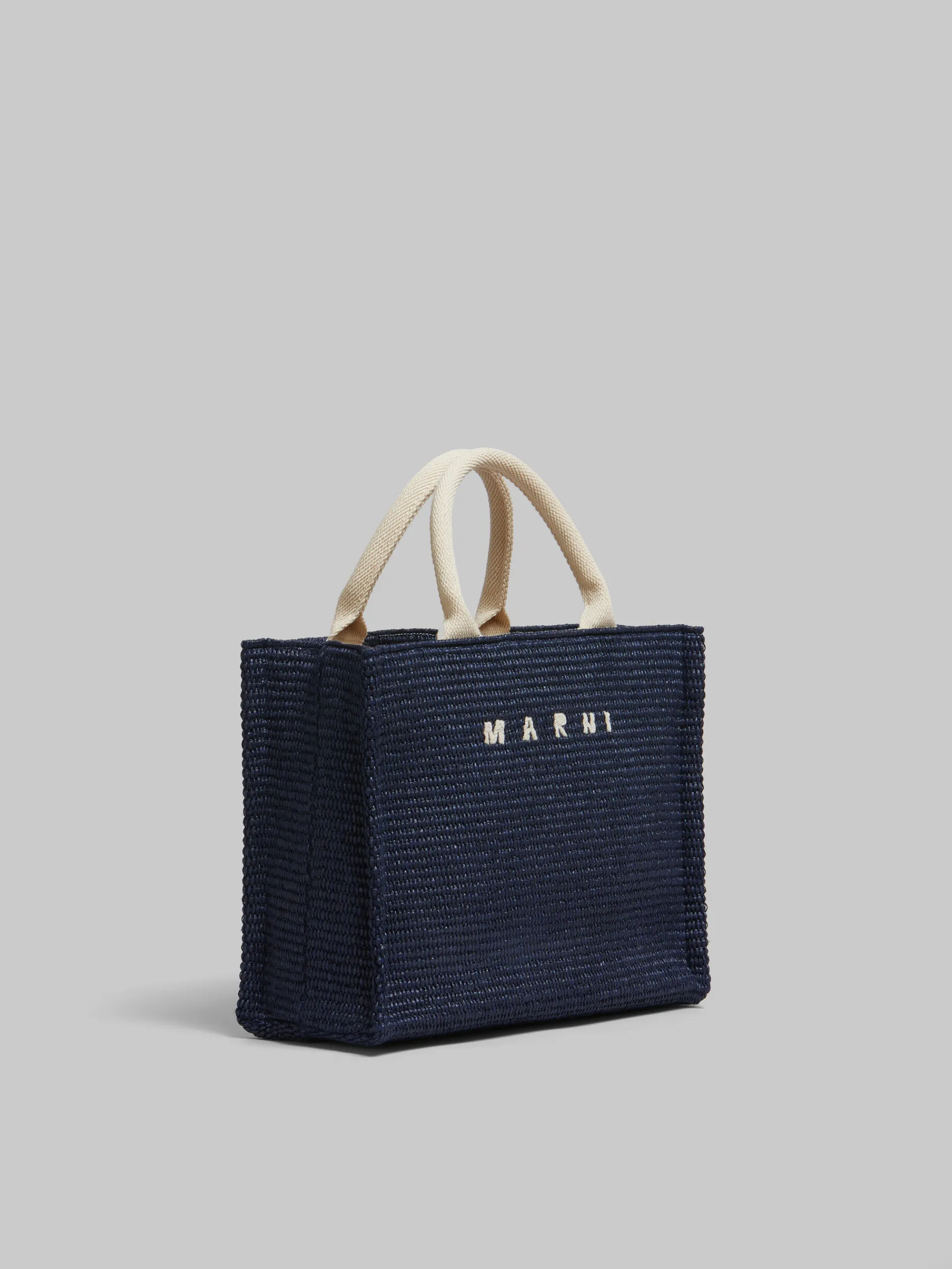 Tote Bags>Marni Blue Raffia-effect Small Tote Bag ULTRAMARINE