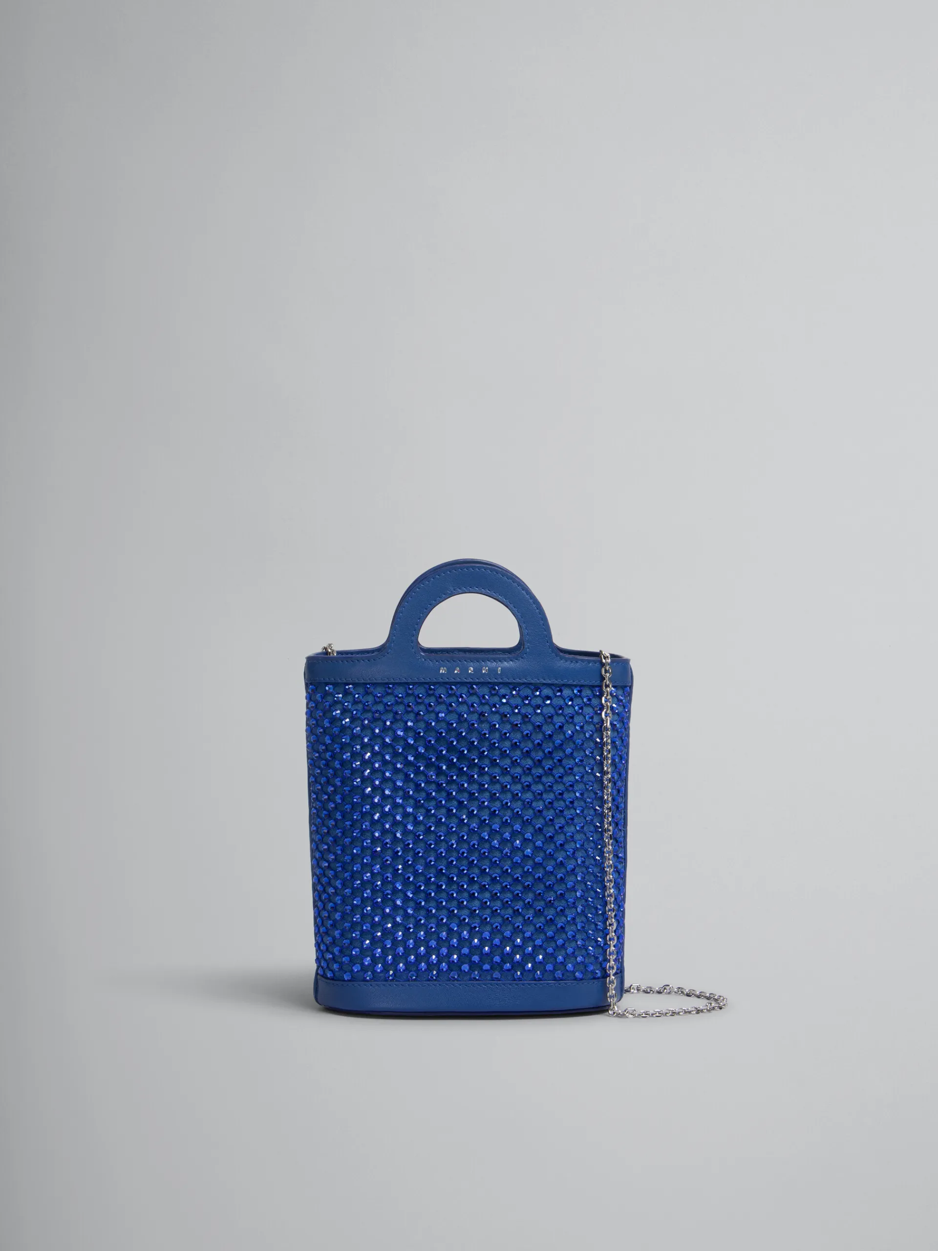Wallets & Small Leather Goods>Marni Blue Rhinestone Tropicalia Nano Bucket Bag ROYAL