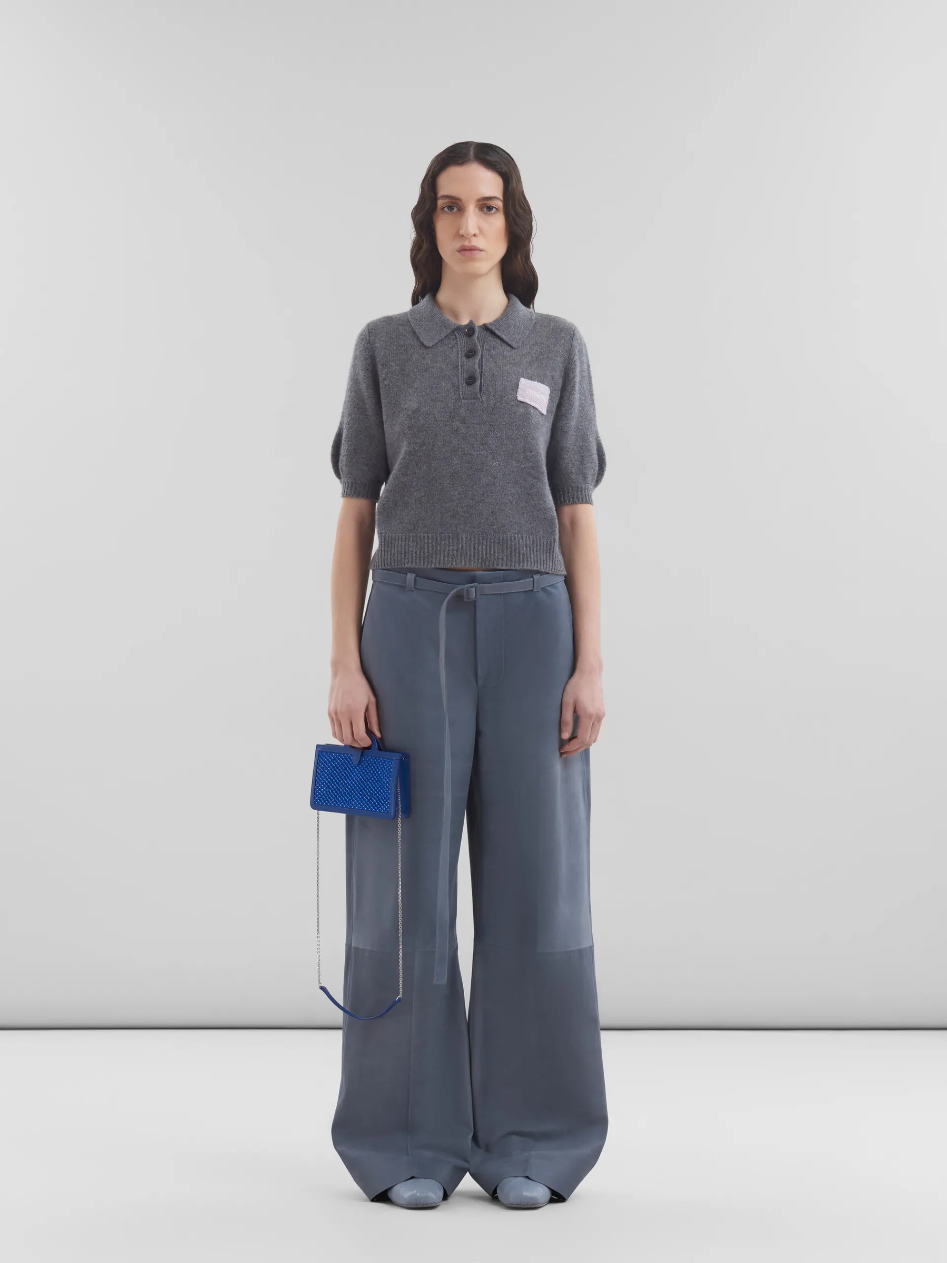 Wallets & Small Leather Goods>Marni Blue Rhinestone Tropicalia Long Wallet With Chain Strap ROYAL