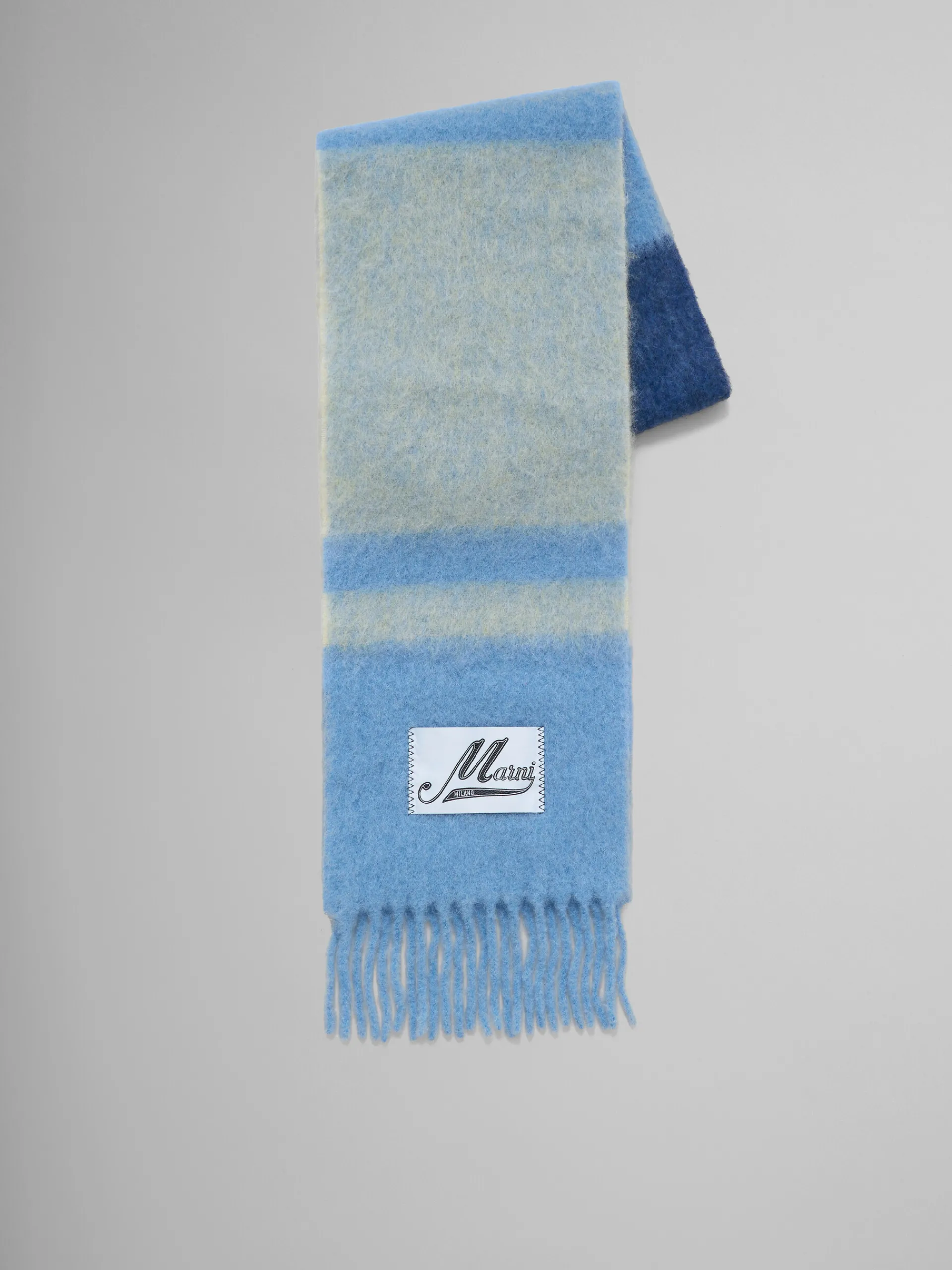 Scarves>Marni Blue Striped Alpaca-mohair Scarf LAKE