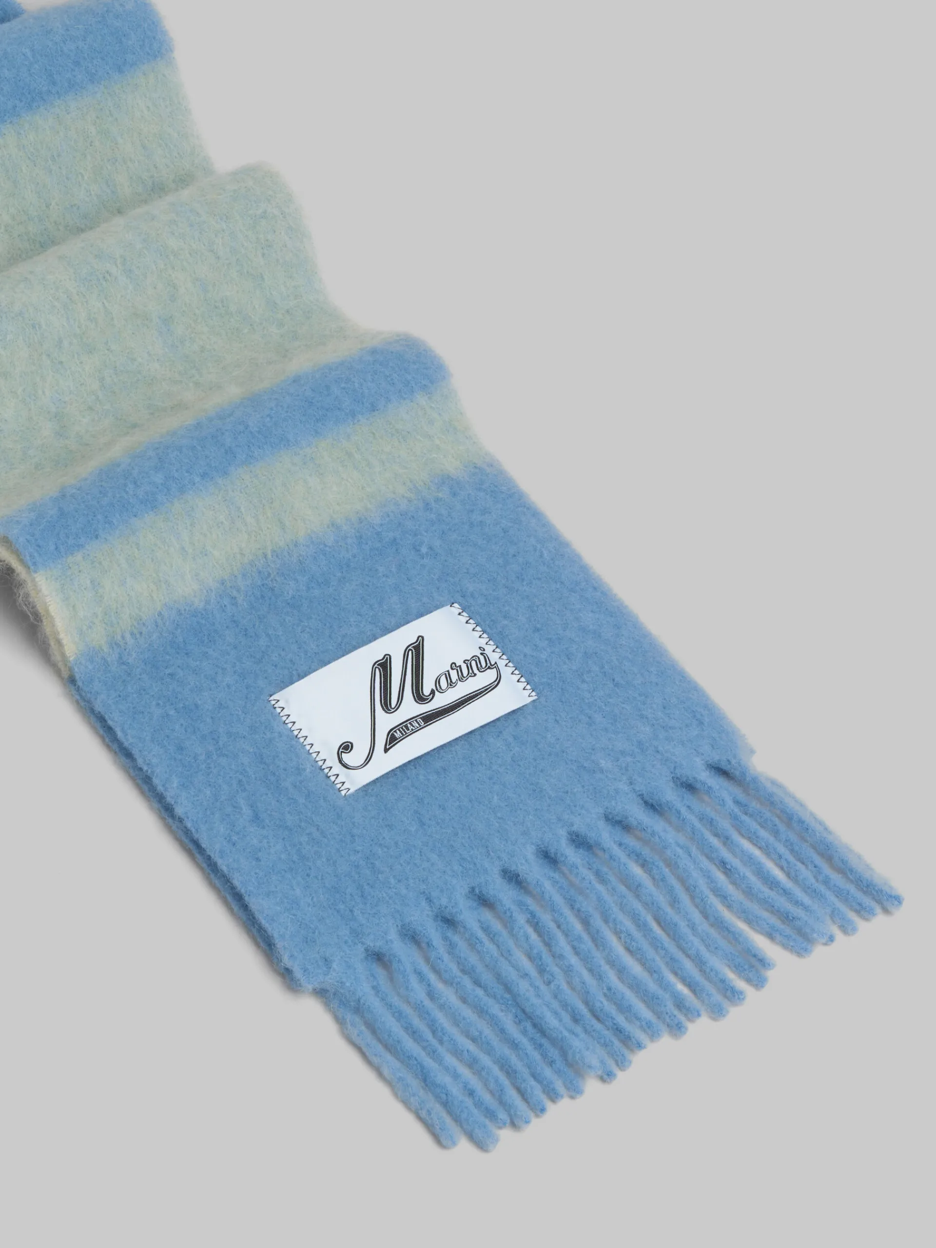 Scarves>Marni Blue Striped Alpaca-mohair Scarf LAKE