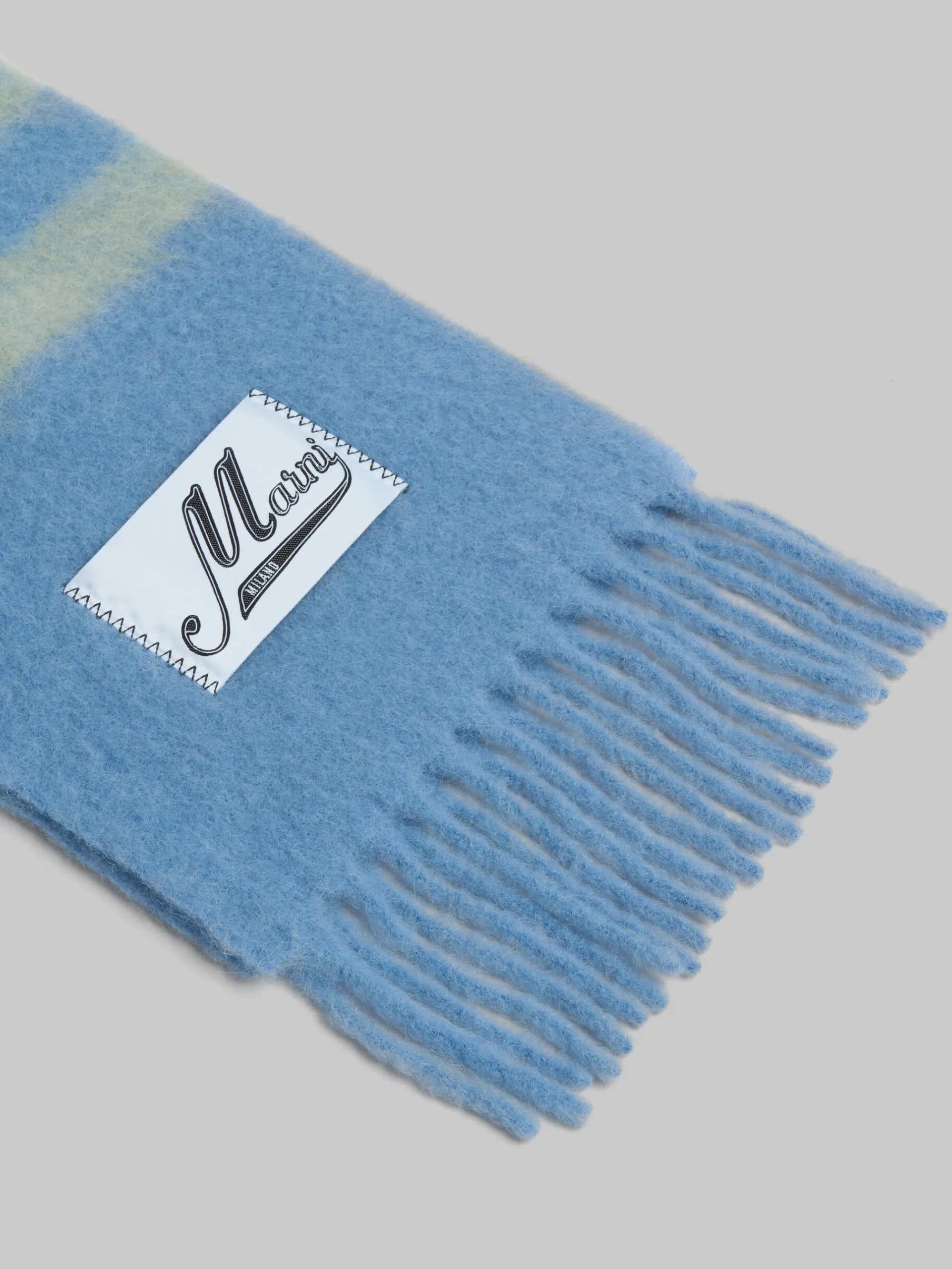 Scarves>Marni Blue Striped Alpaca-mohair Scarf LAKE