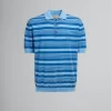 Tops & T-Shirts | Knitwear>Marni Blue Striped Cotton Polo Shirt With Mending AZURE