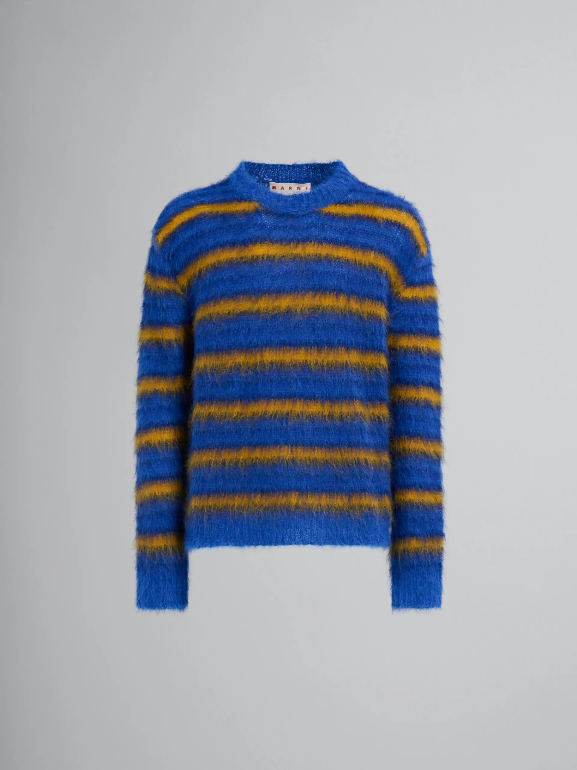 Knitwear>Marni Blue Striped Mohair Jumper ROYAL