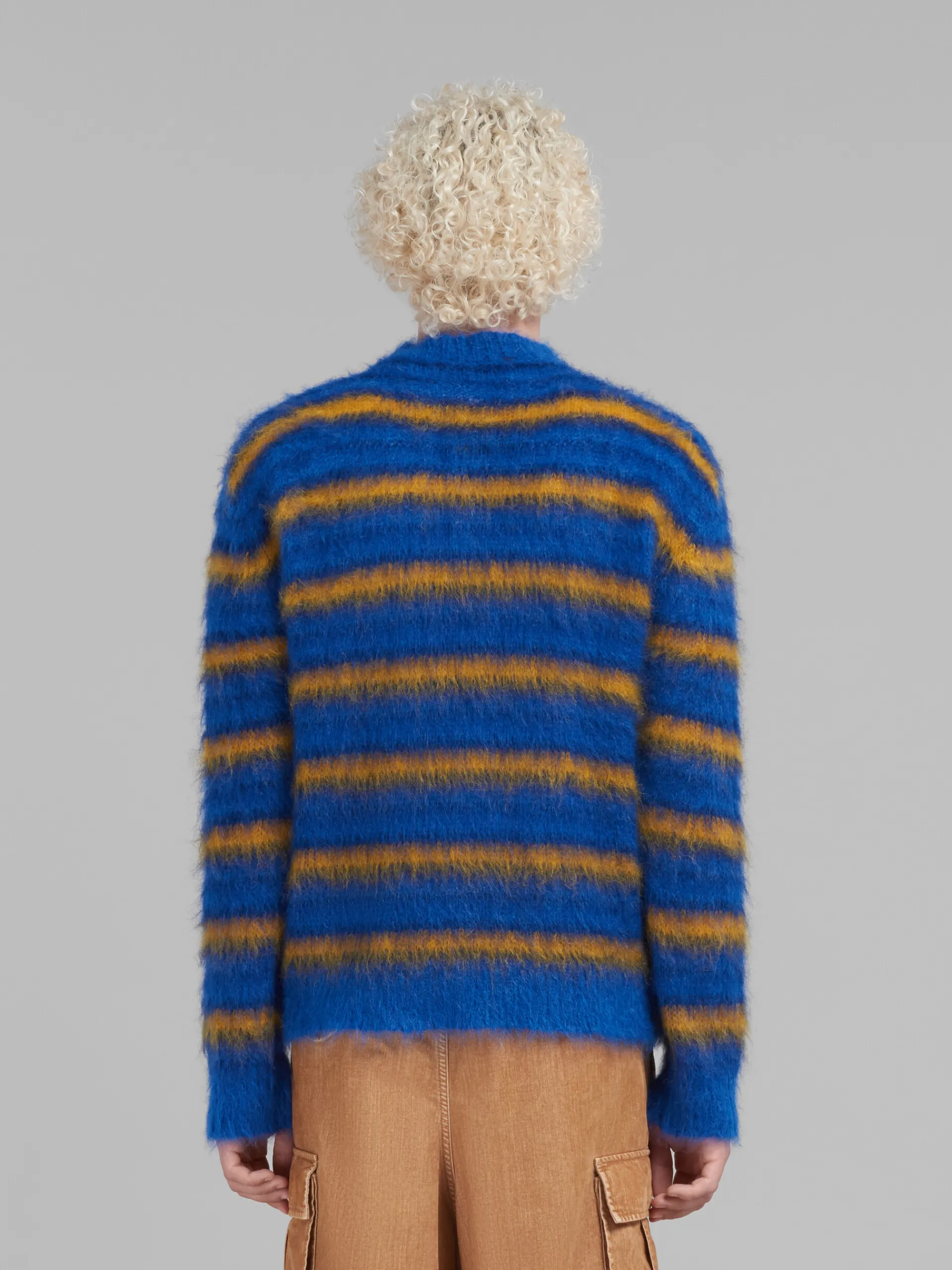 Knitwear>Marni Blue Striped Mohair Jumper ROYAL