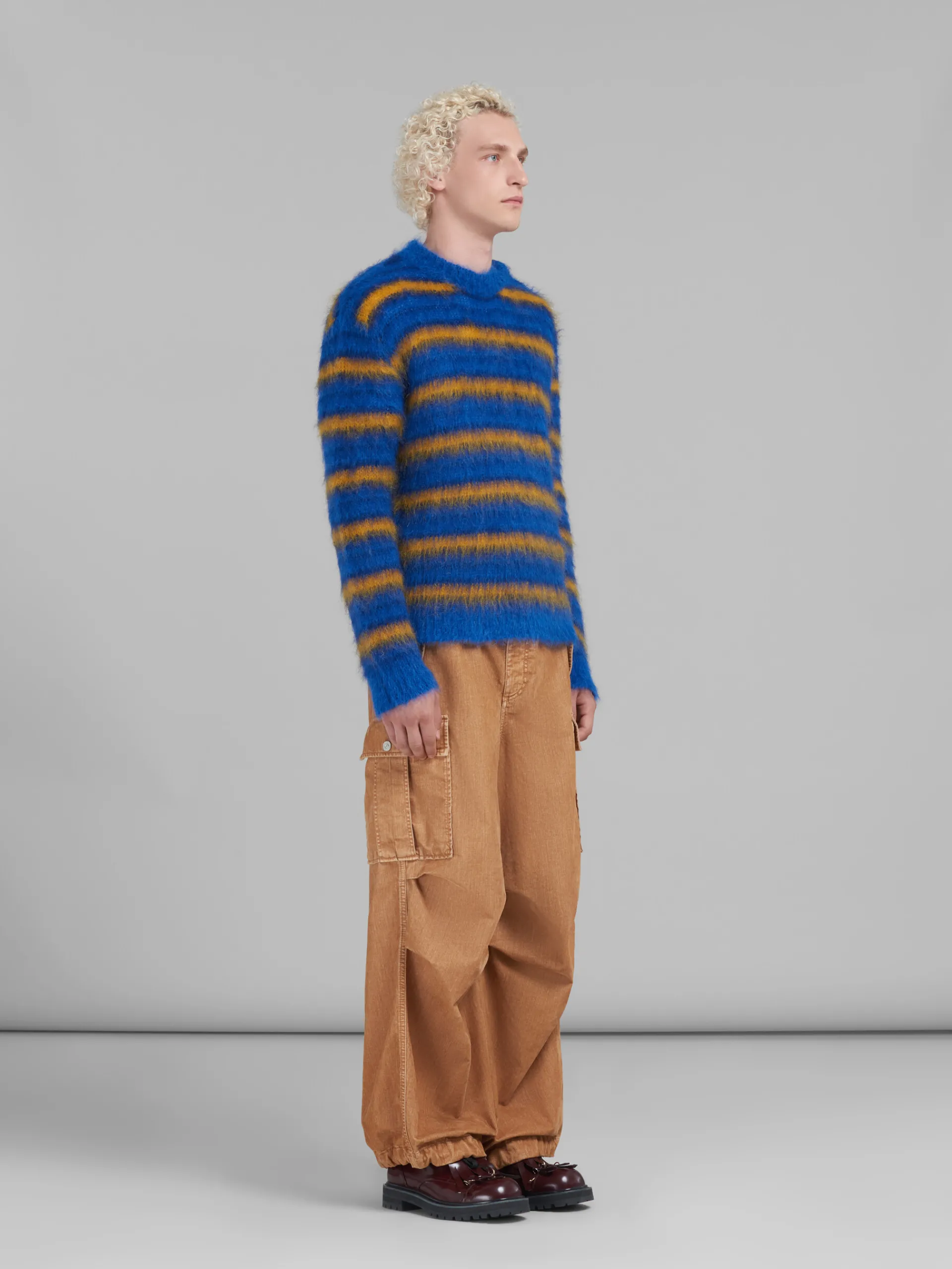 Knitwear>Marni Blue Striped Mohair Jumper ROYAL