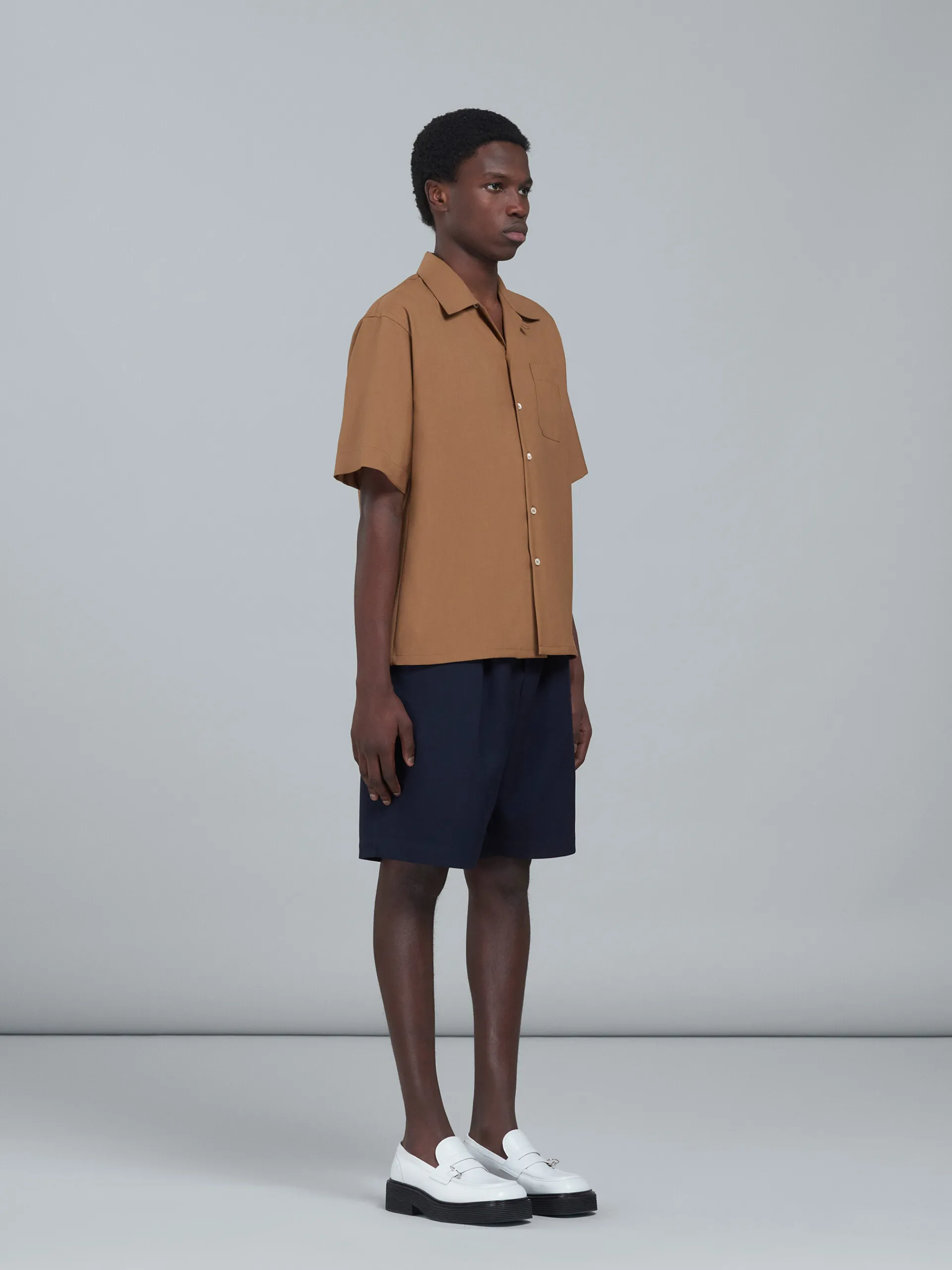 Pants>Marni Blue Tropical Wool Bermuda Pants BLUBLACK