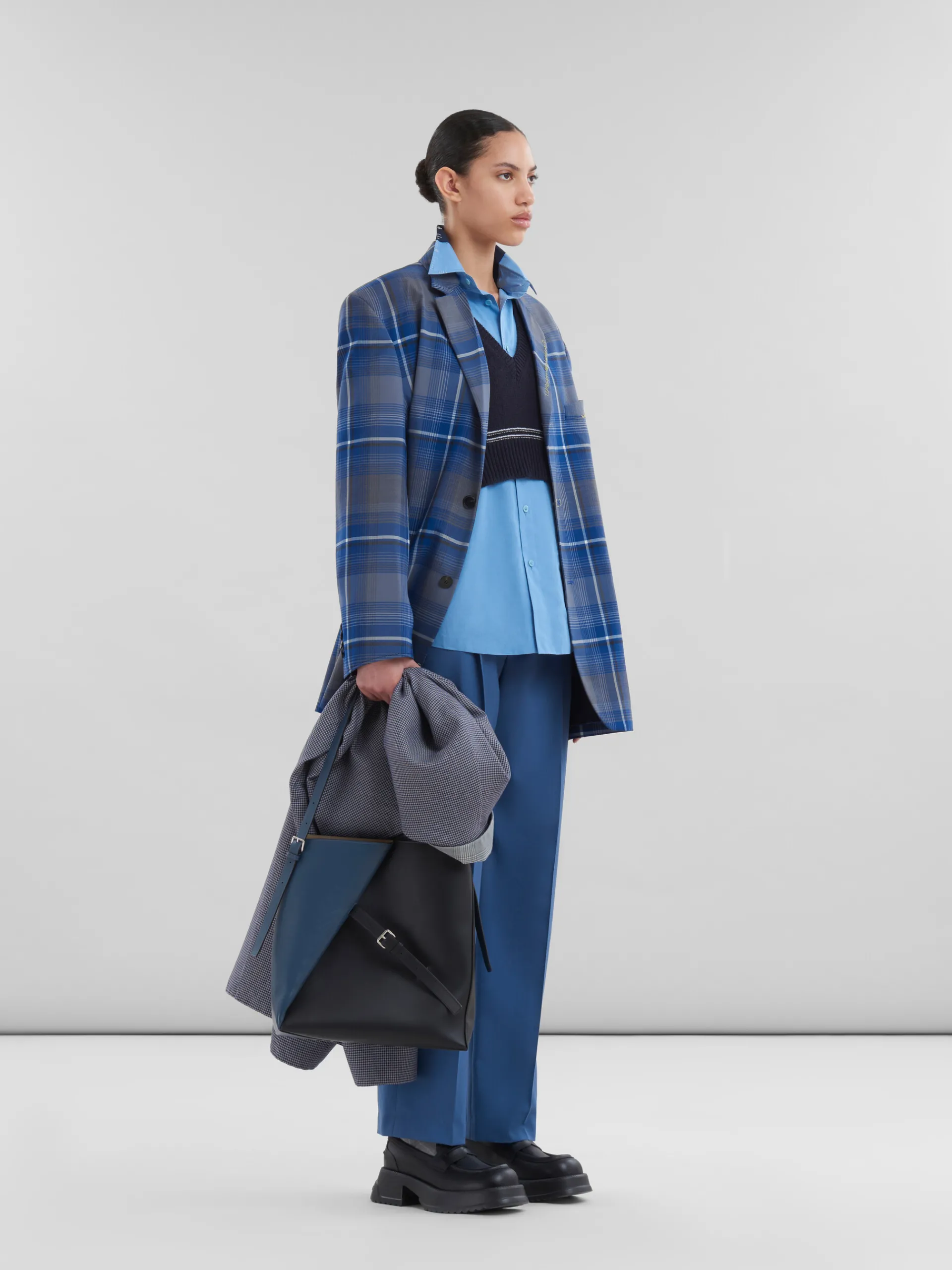 Pants>Marni Blue Tropical Wool Pleated Trousers SAPPHIRE BLUE