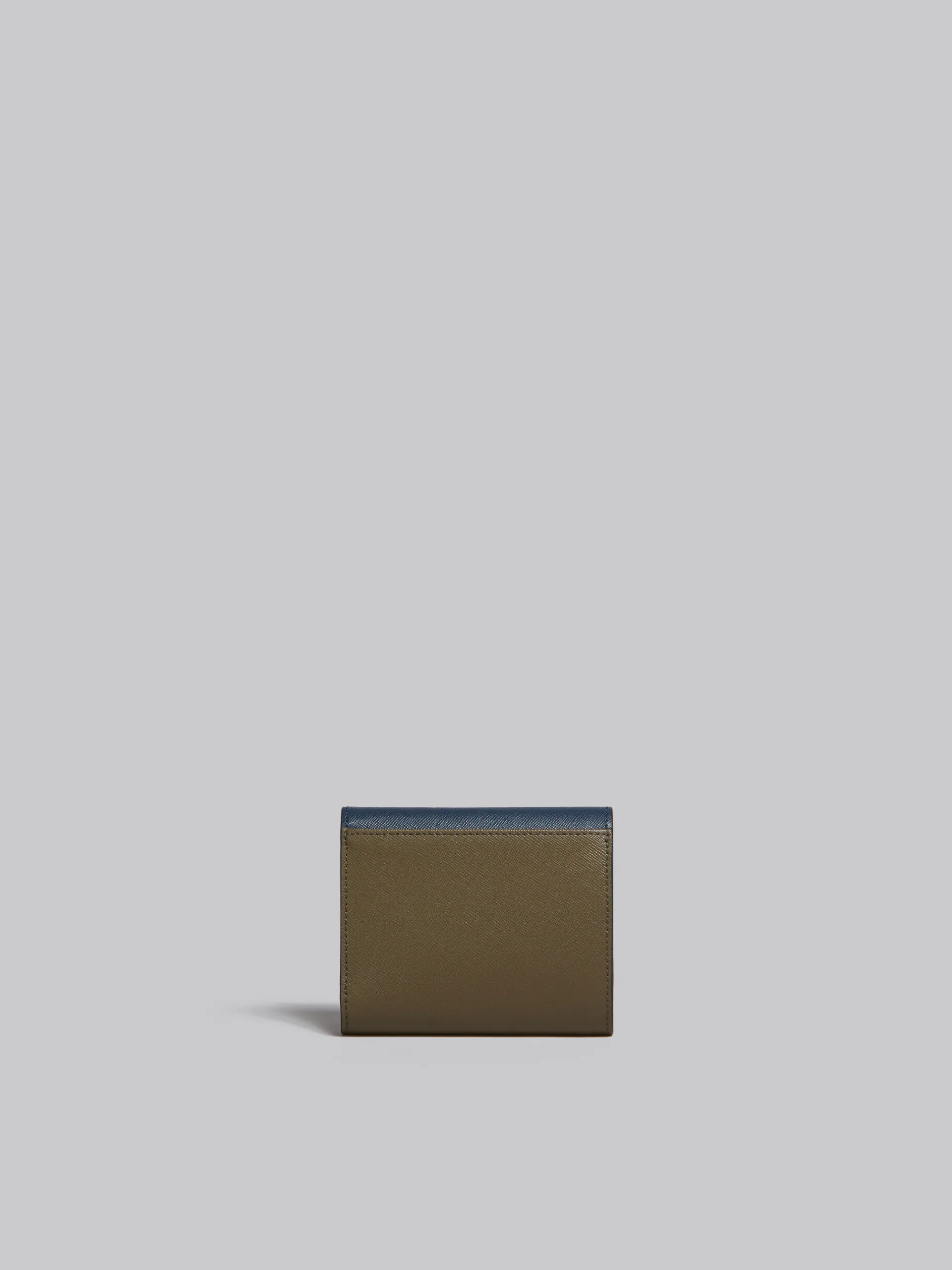 Wallets & Small Leather Goods>Marni Blue White And Green Saffiano Leather Wallet NIGHT BLUE/TALC/DUSTY OLIVE